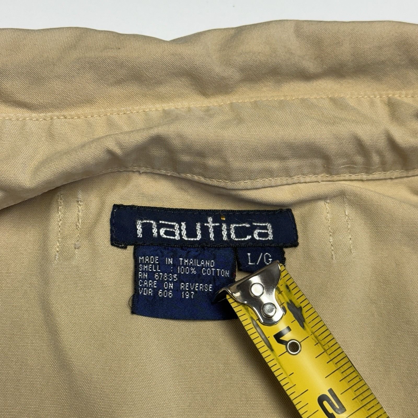 Nautica Vintage Nautica Jacket Mens Large 27x27 Beige Full Zip Colla Size US L / EU 52-54 / 3 - 17 Thumbnail