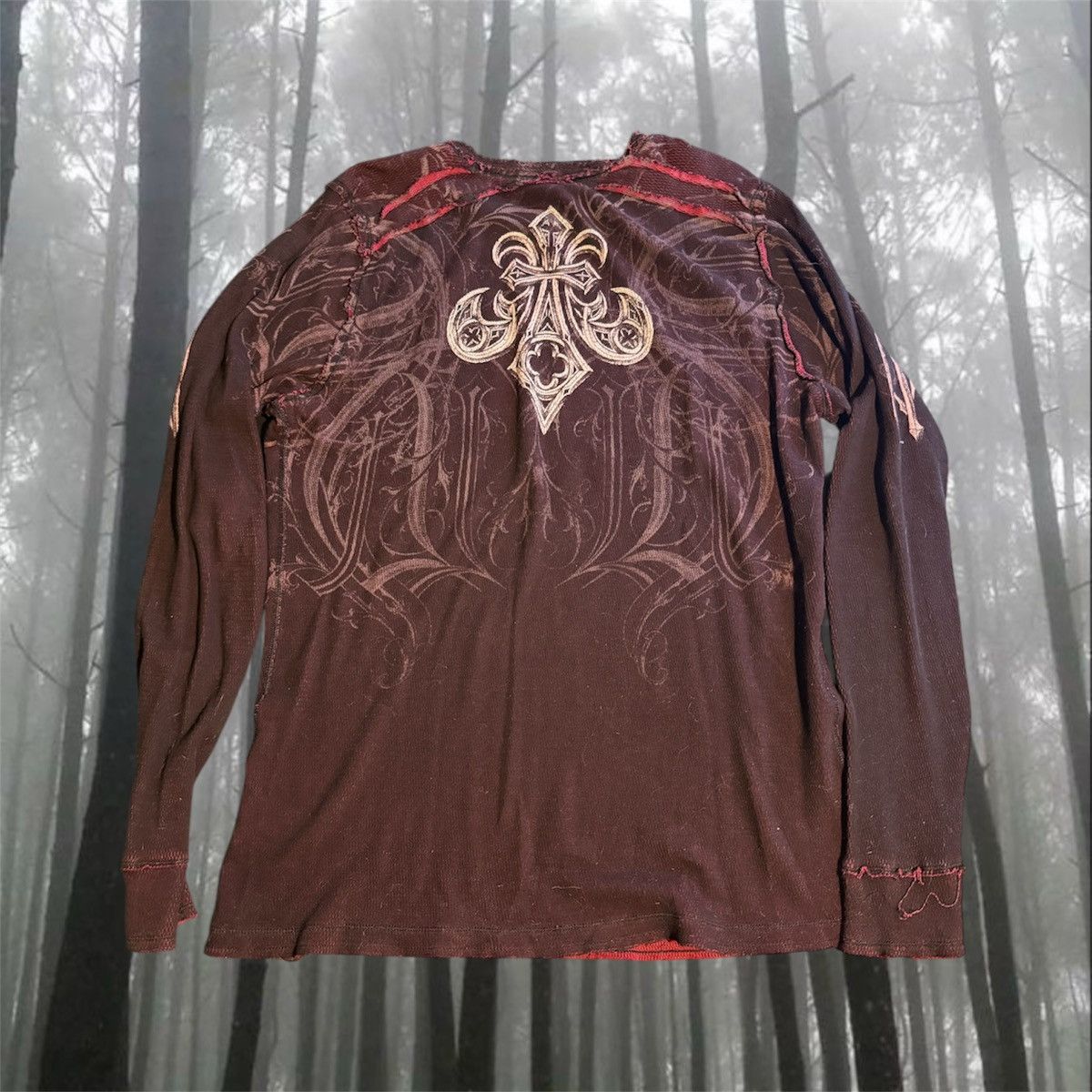Affliction Vintage Reversible Affliction Thermal Longsleeve Size US XL / EU 56 / 4 - 2 Thumbnail