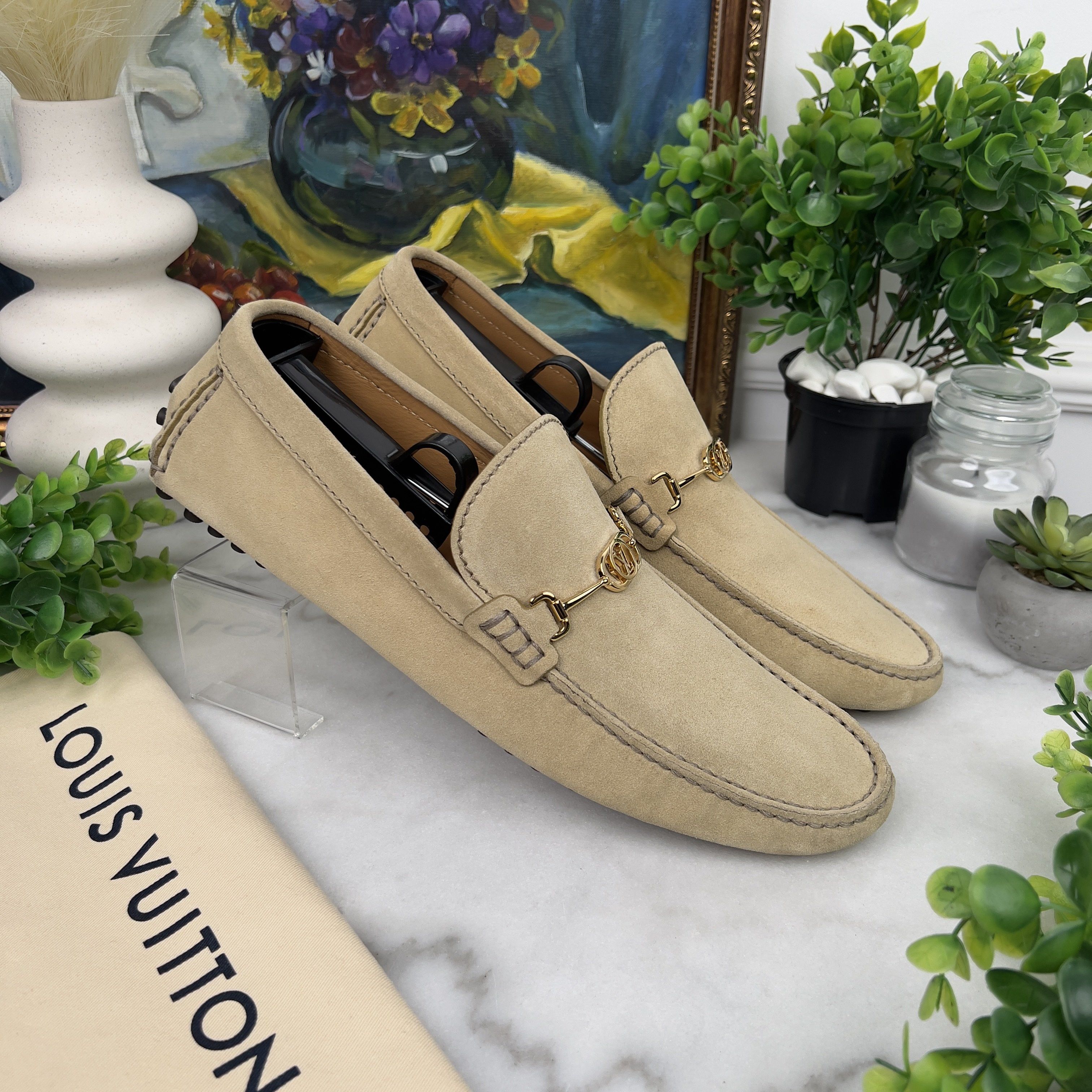 Louis Vuitton LV Driver Moccasins Beige Suede Size US 9 / EU 42 - 5 Thumbnail