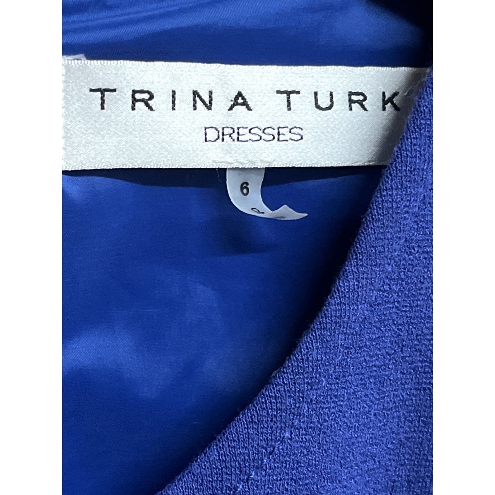 Trina Turk Trina Turk Dress Cobalt Blue Sleeve Dress Women's Size 6 Knee Length Short Sleeve Sheath Belted Asymmetric Solid 90s Pattern Wool? Wait. No Size M / US 6-8 / IT 42-44 - 3 Thumbnail