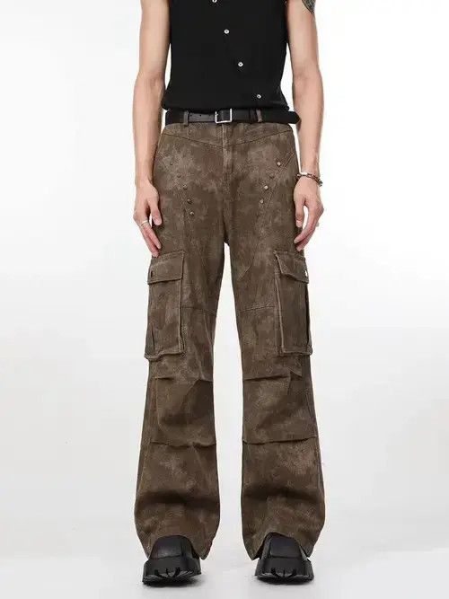 Japanese Brand × Jean Retro Deconstructed Studded Pocket Cargo Wide Leg Jeans Size US 32 / EU 48 - 1 Thumbnail