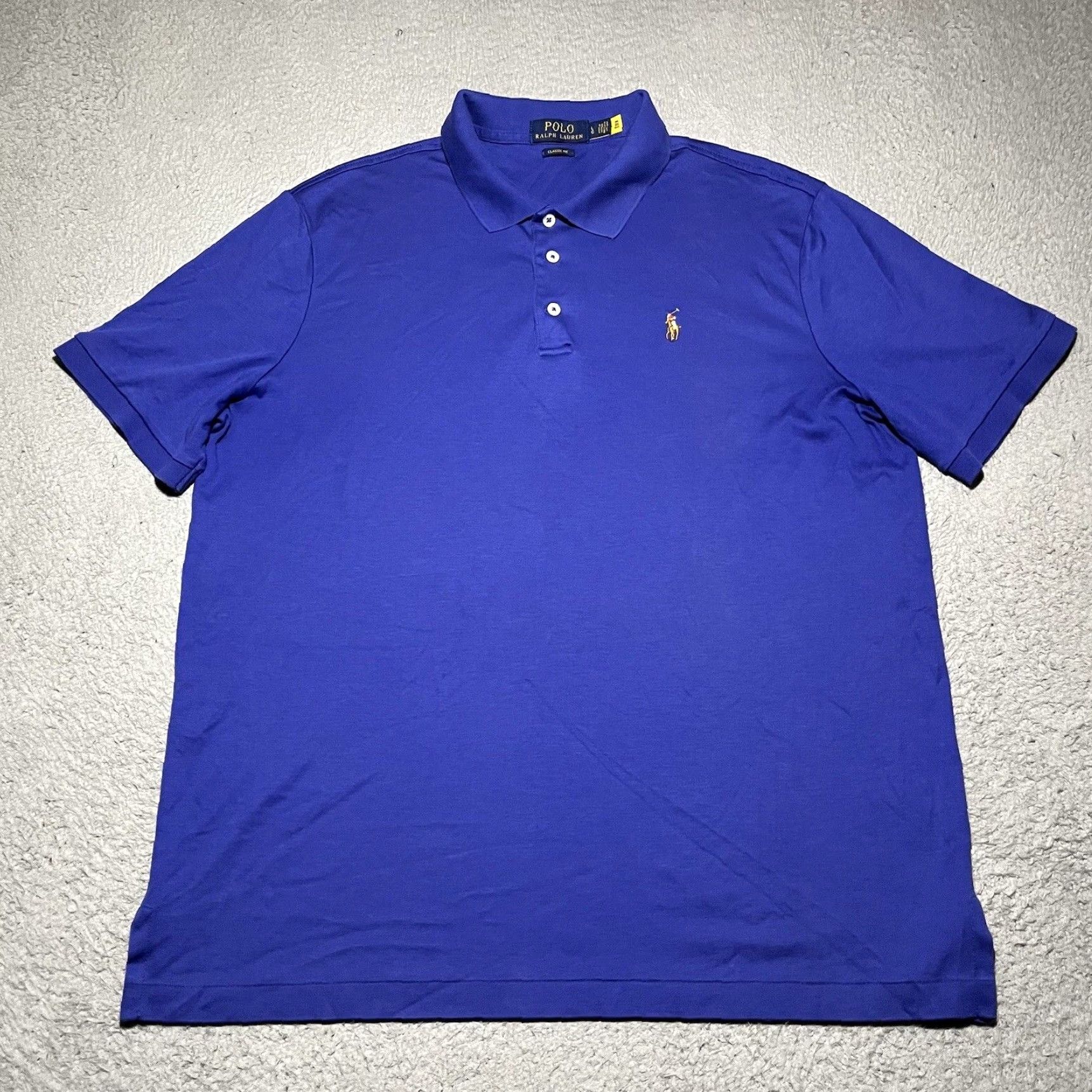 Polo Ralph Lauren Luxurious Blue Short Sleeve Polo Shirt for Men with Classic Preppy Style and Iconic Colorful Pony Logo Detailing Grailed