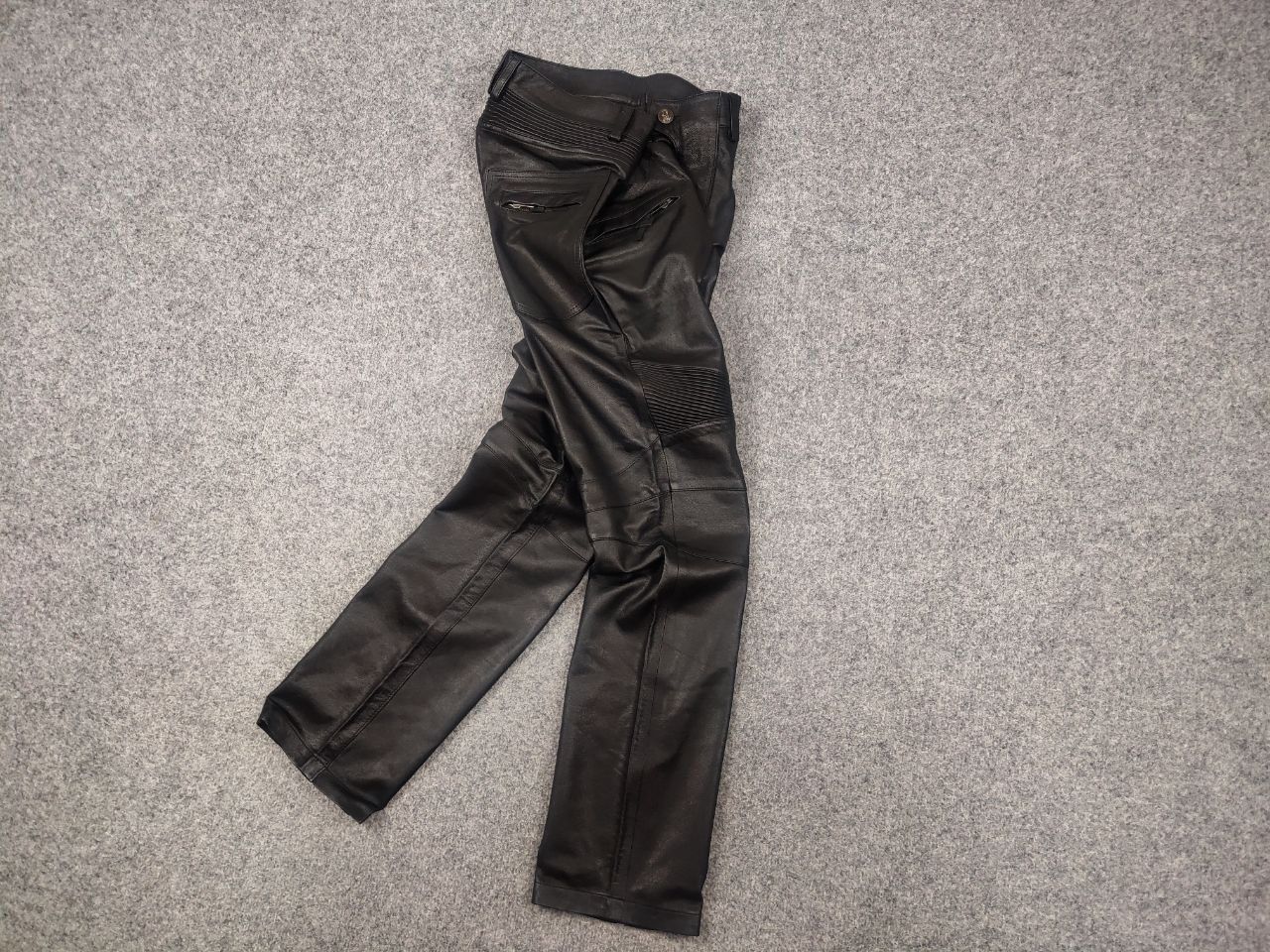 Japanese Brand Gardeur Design Perfect leather Pants Balmain Biker style Size US 32 / EU 48 - 3 Thumbnail