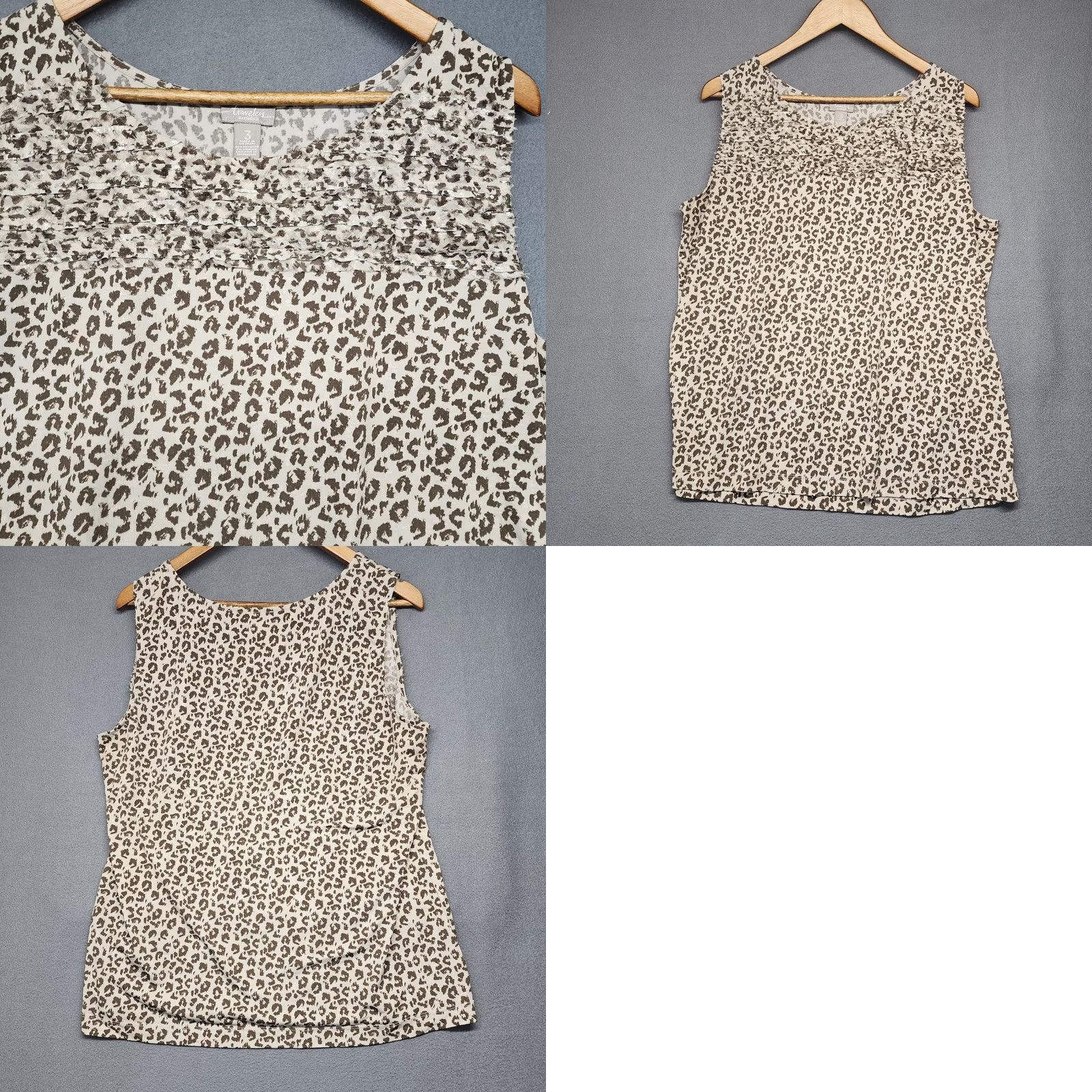 Vintage Chicos Travelers Top Tank Womens XL Cheetah Animal Print Sleeveless Brown Size XL / US 12-14 / IT 48-50 - 8 Thumbnail