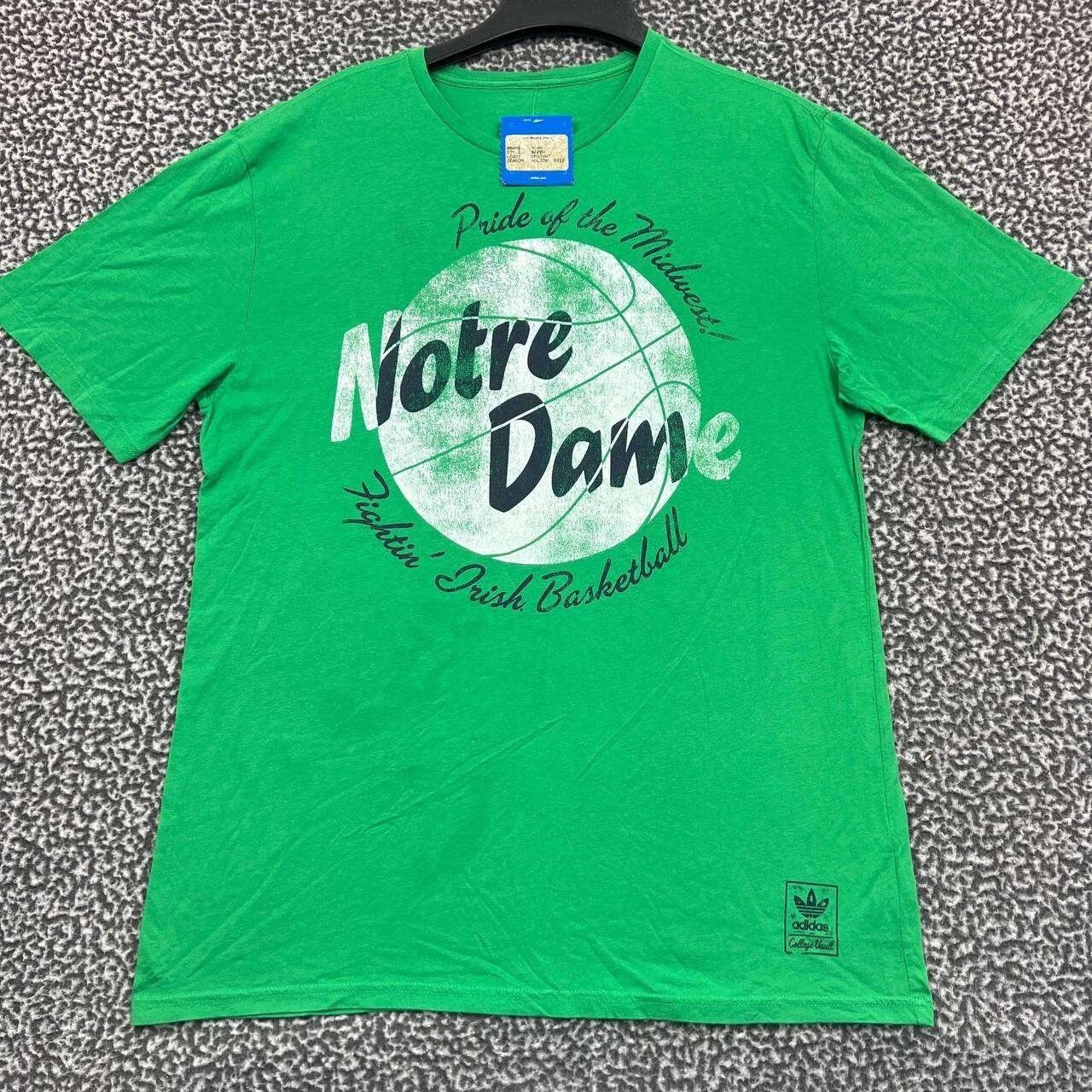 Adidas Notre Dame Fighting Irish Shirt Men Short Sleeve Cotton L Size US L / EU 52-54 / 3 - 1 Thumbnail