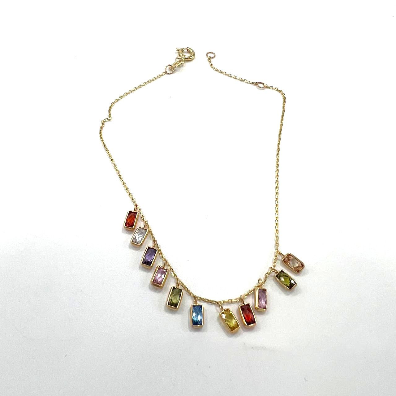 Other Elegant 14K gold bracelet adorned with vibrant multicolored Size ONE SIZE - 4 Thumbnail