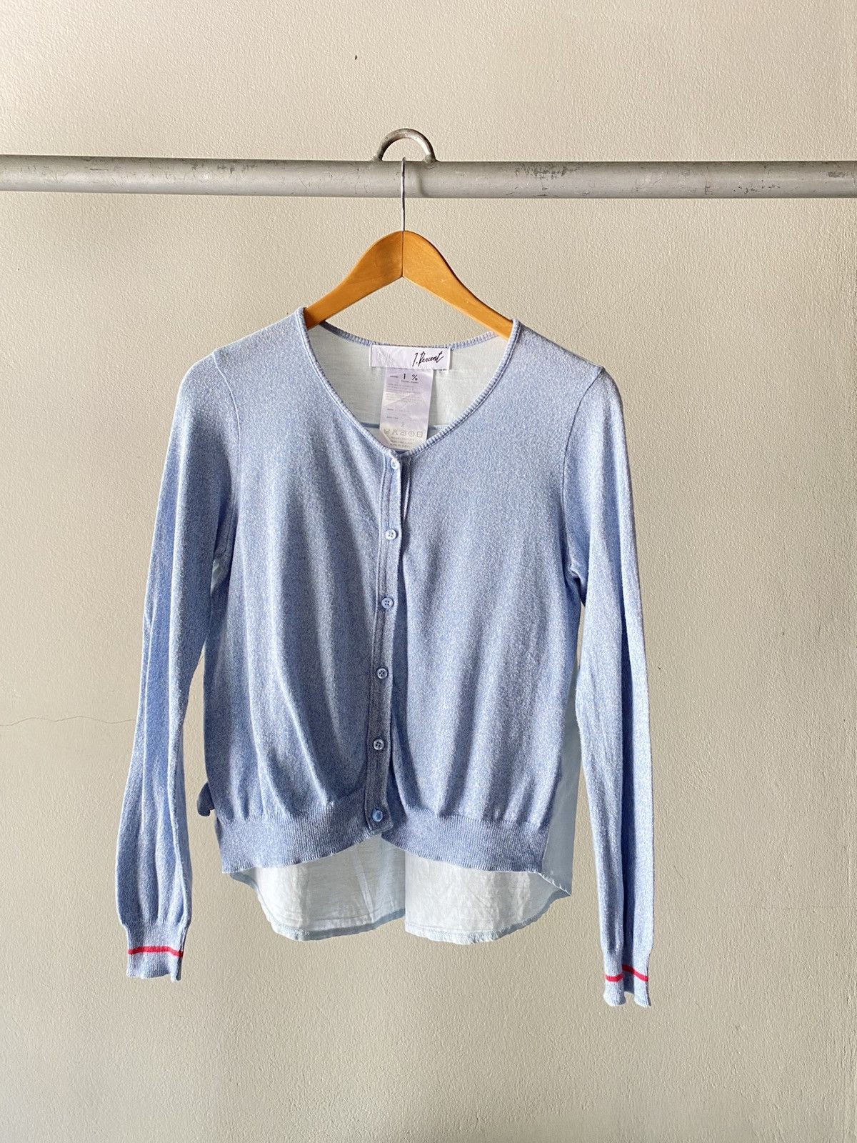 Japanese Brand 1% Percent Layered Light Blue Cardigan Size XS / US 0-2 / IT 36-38 - 1 Thumbnail