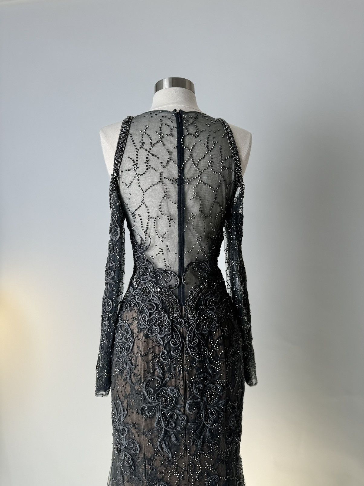 Other Brand New US 8 Jovani Maxi Evening Gown in Gray Color Size M / US 6-8 / IT 42-44 - 4 Thumbnail