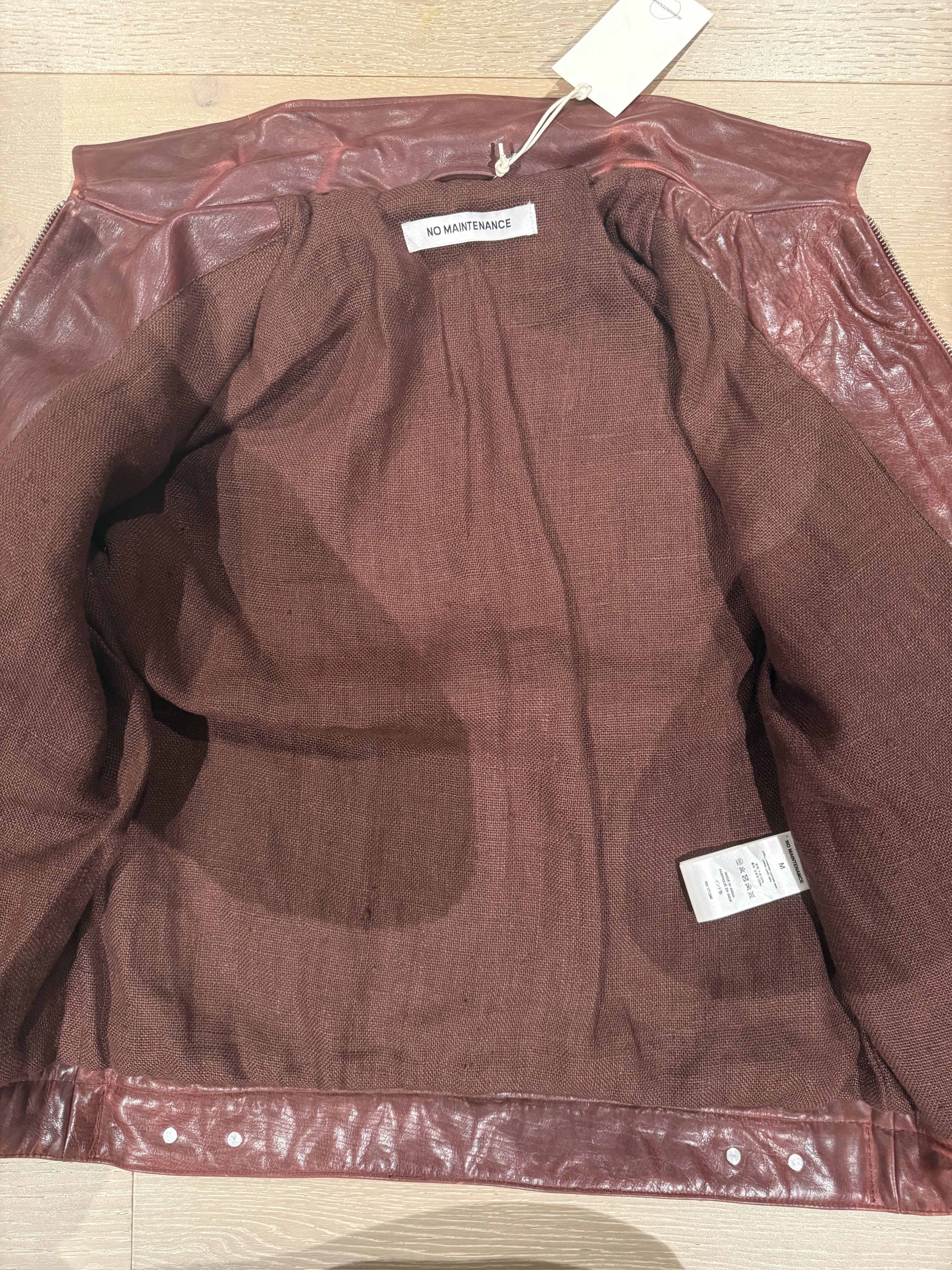 No Maintenance 💚 No Maintenance Double Rivet Leather Jacket Oxblood NEW Size US M / EU 48-50 / 2 - 13 Thumbnail