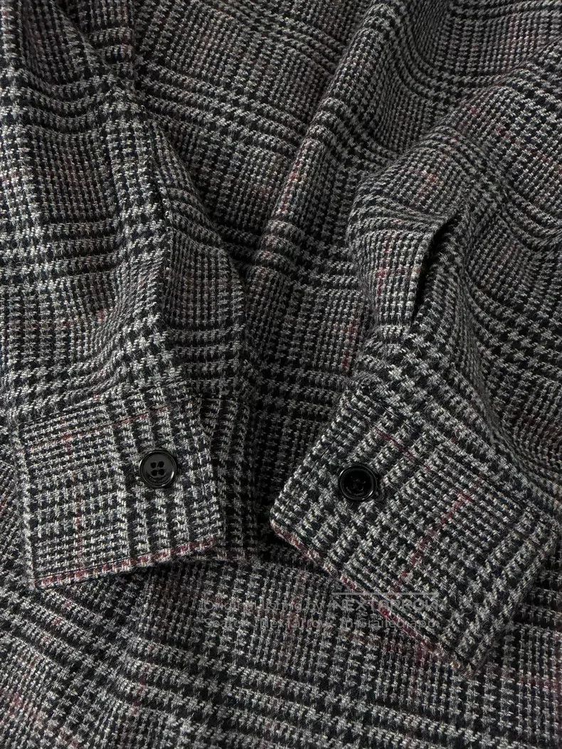 Saint Laurent Paris Saint Laurent Paris Black and Grey Plaid Wool Shirt Size US S / EU 44-46 / 1 - 4 Thumbnail