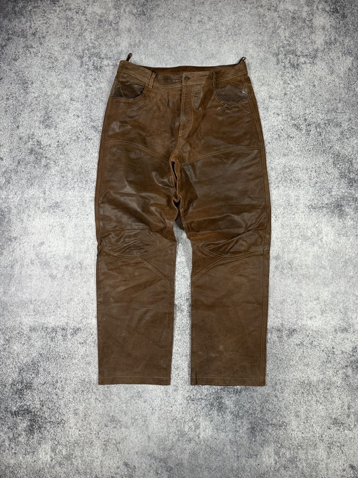 Other Y2K Vintage Leather Pants Opium Style Alt Biker USA Rare XL Size US 34 / EU 50 - 1 Thumbnail