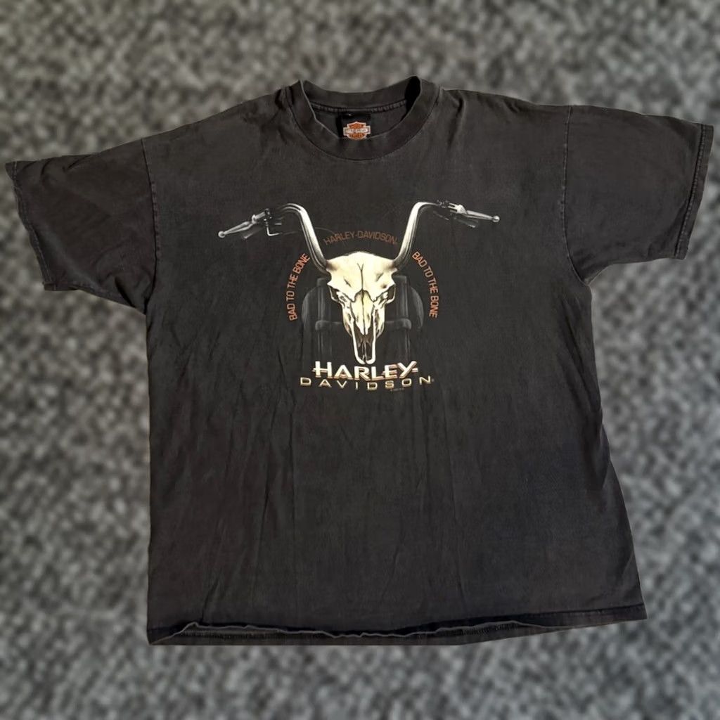 Harley Davidson VINTAGE Harley Davidson Motorcycles T Shirt XL 1997 Bad To The Bone Las Vegas 90s Mens Size US XL / EU 56 / 4 - 1 Thumbnail
