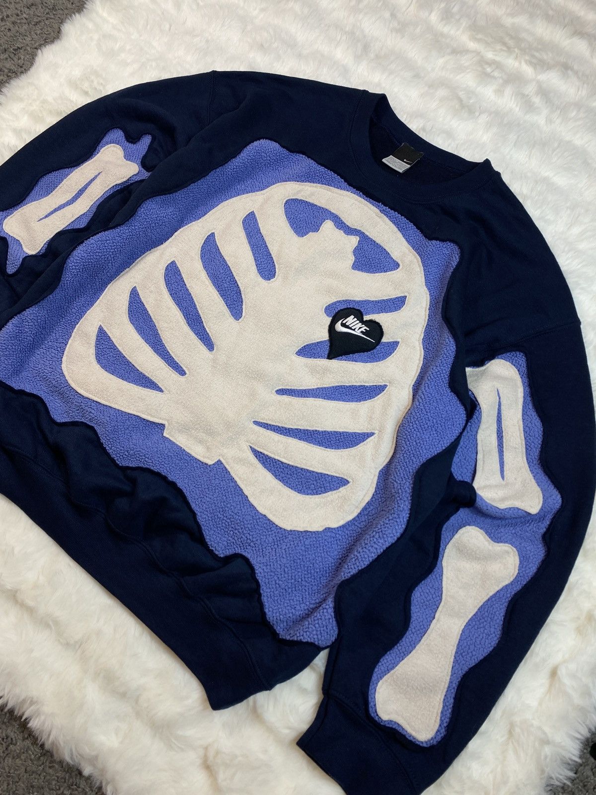 Japanese Brand × Nike × Vintage Nike Custom Skeleton Crewneck Skull Bones Vintage Y2K Opium Size US L / EU 52-54 / 3 - 2 Thumbnail