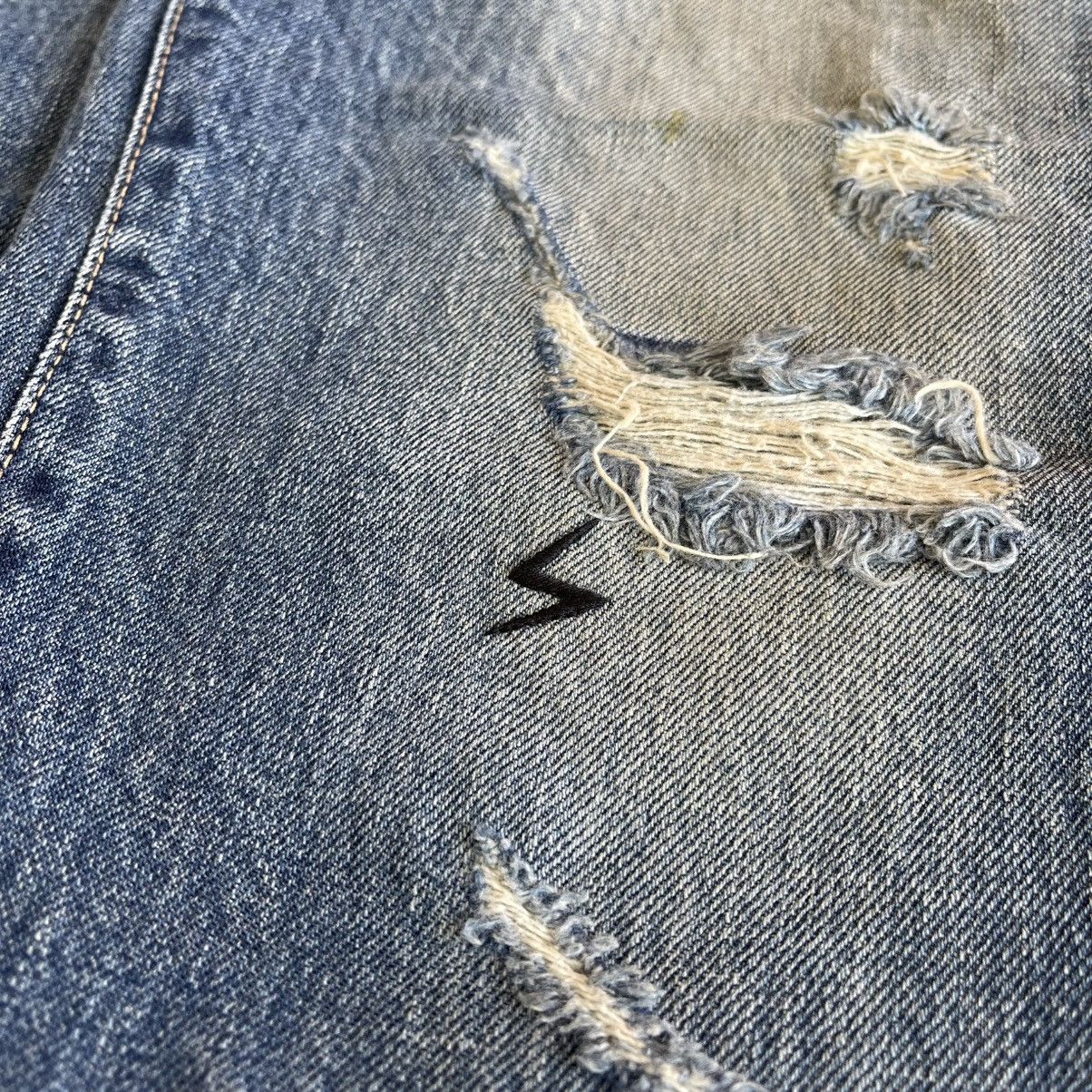 Undercover SS05 "But Beautiful" Distressed Patchwork 60 Denim Jeans Size US 33 - 4 Thumbnail