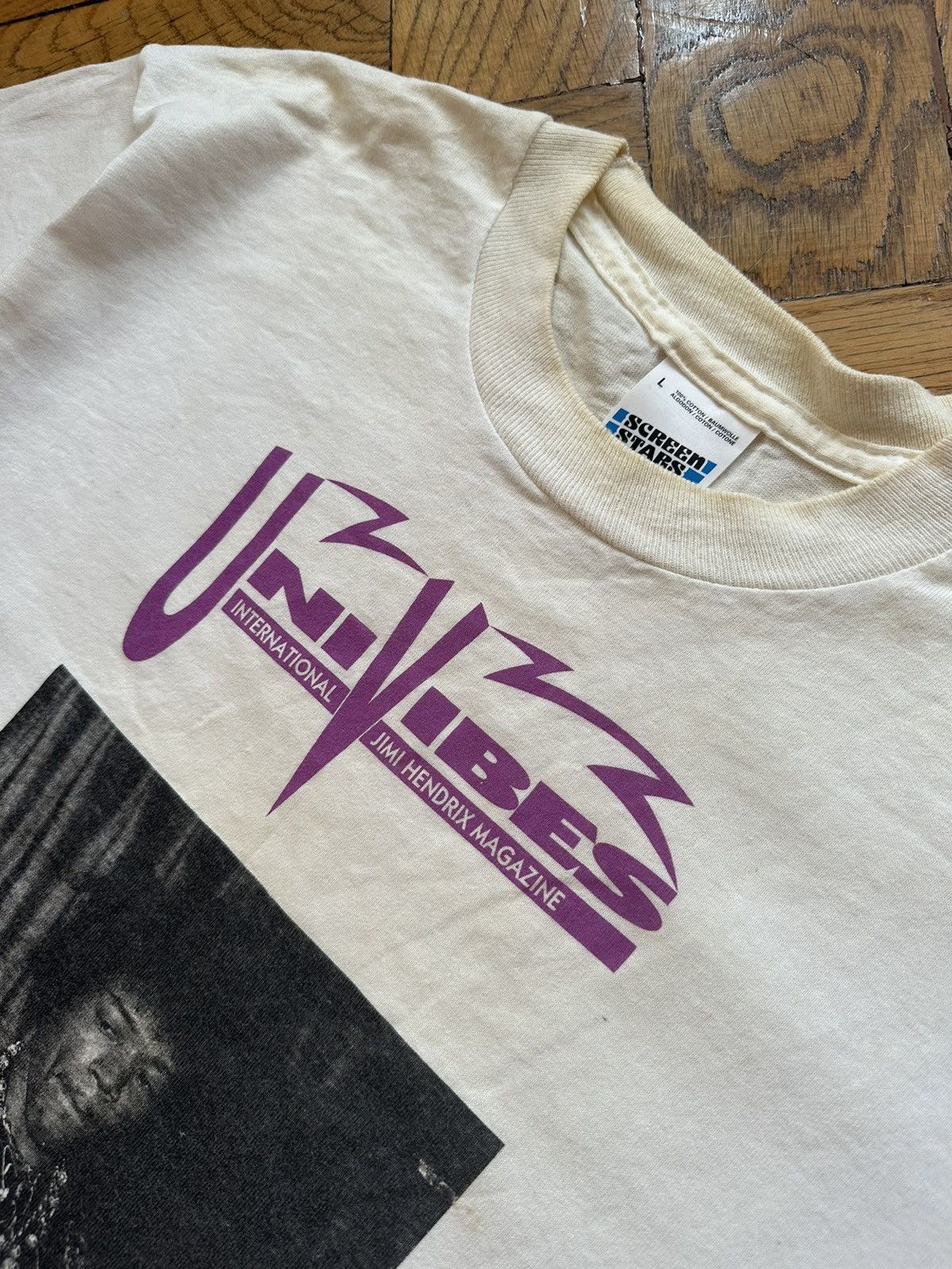 Band Tees × Vintage Jimi Hendrix Uni Vibes Screen Stars Vintage T Shirt Size US L / EU 52-54 / 3 - 9 Thumbnail