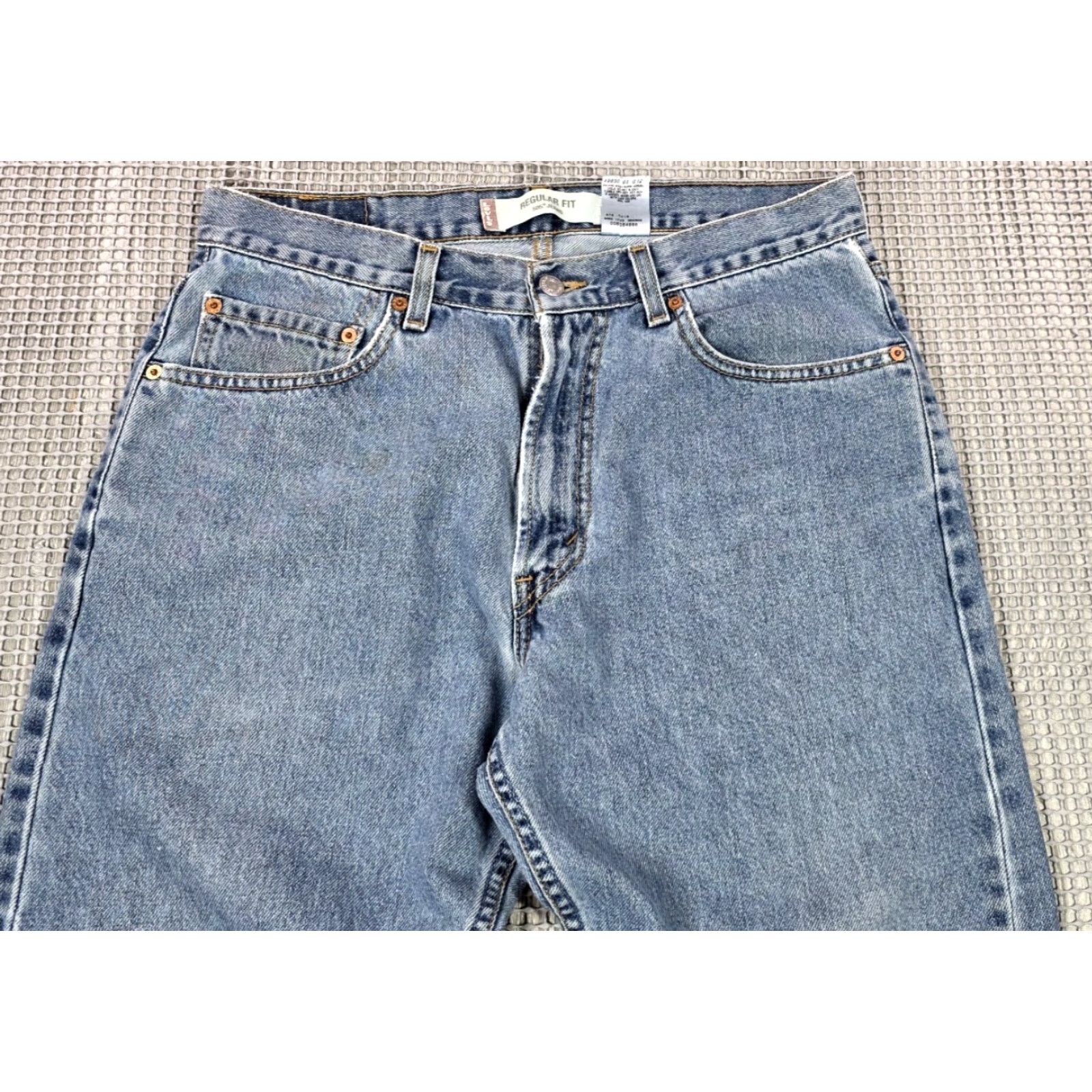 Levi's VINTAGE Levi's 505 Jeans Mens 34x30 Distressed Wash Blue Regular Straight 90s Batwing USA Denim Model Levi's 505 5-Pocket Regular Fit Jeans Size US 34 / EU 50 - 3 Thumbnail