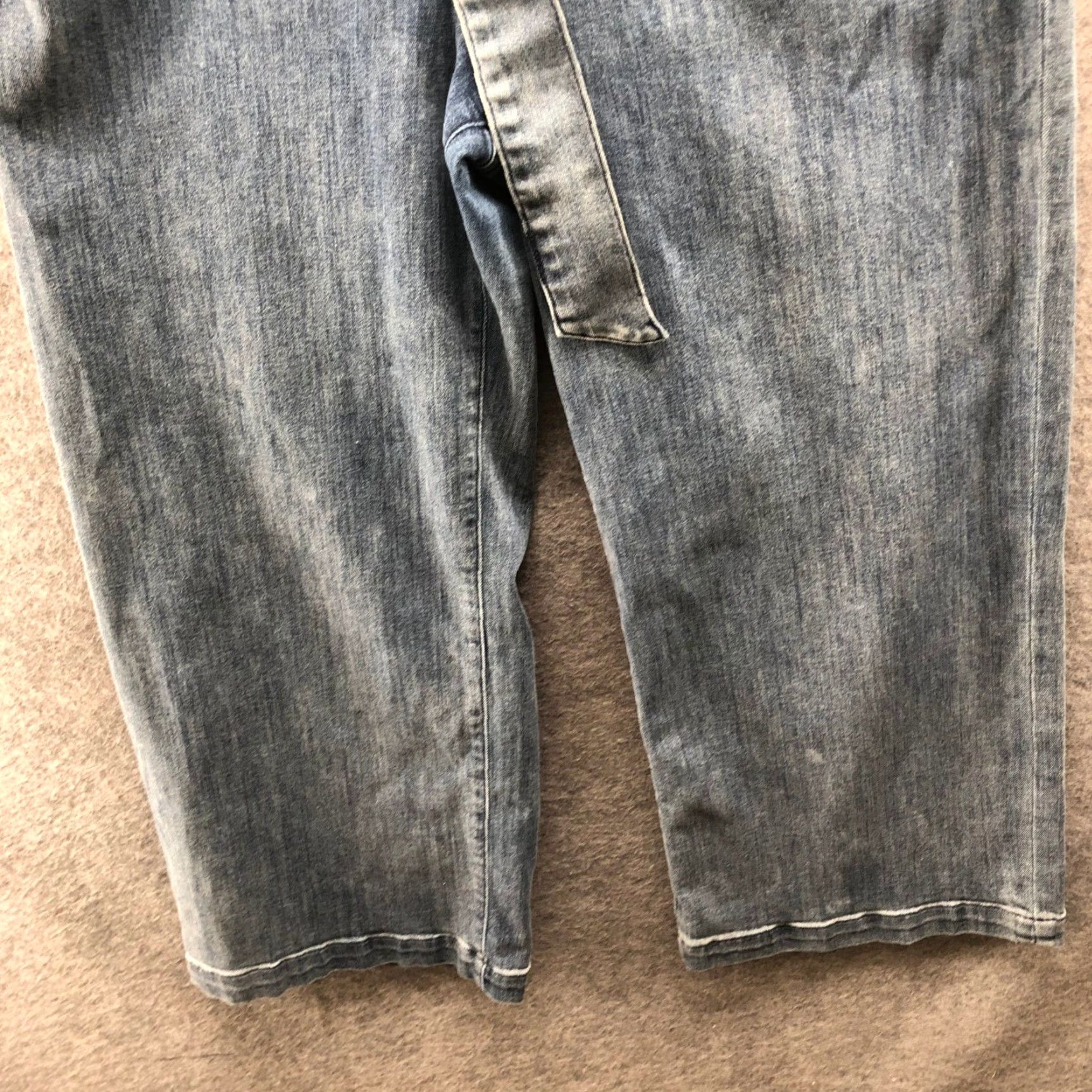 Express Express Jeans Womens 12 Blue Dark Wash Paperbag High Rise Wide-Leg Belted Crop 25in Inseam Size 34" / US 12 / IT 48 - 4 Thumbnail