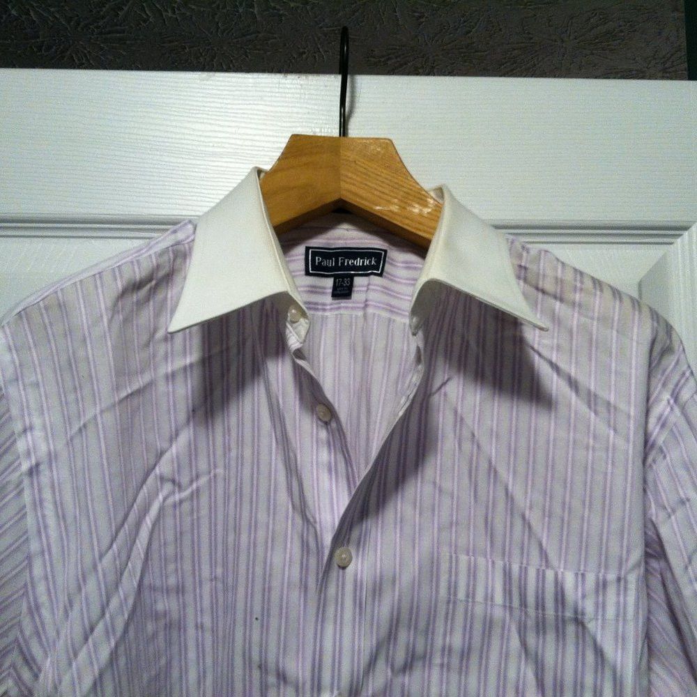 Paul Fredrick PAUL FREDRICK MEN'S 100%COTTON DRESS SHIRT SIZE: 17/33 Size US XL / EU 56 / 4 - 2 Thumbnail