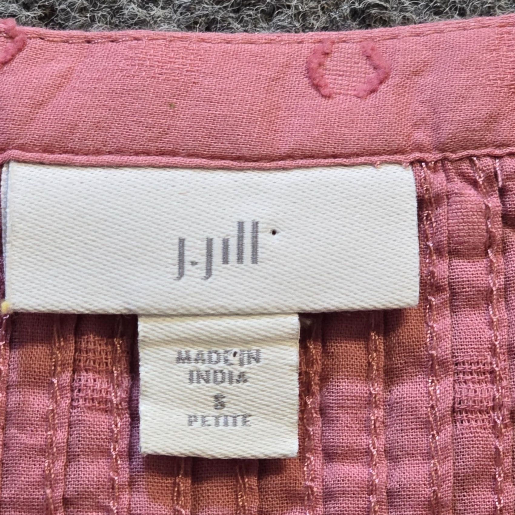 J. Jill J. Jill Top Womens Small Petite Pink Embroidered Peasant Popover A Line Casual Shirt Size S / US 4 / IT 40 - 4 Thumbnail