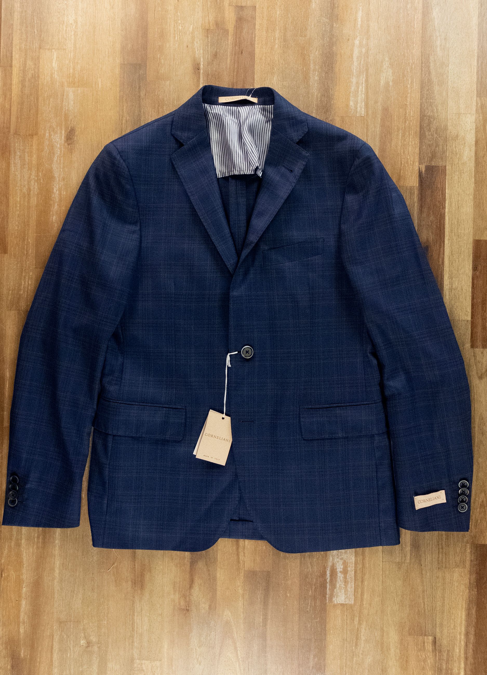 Corneliani CORNELIANI blue plaid Super 130s wool sportcoat 38 48 Size 38R - 4 Thumbnail