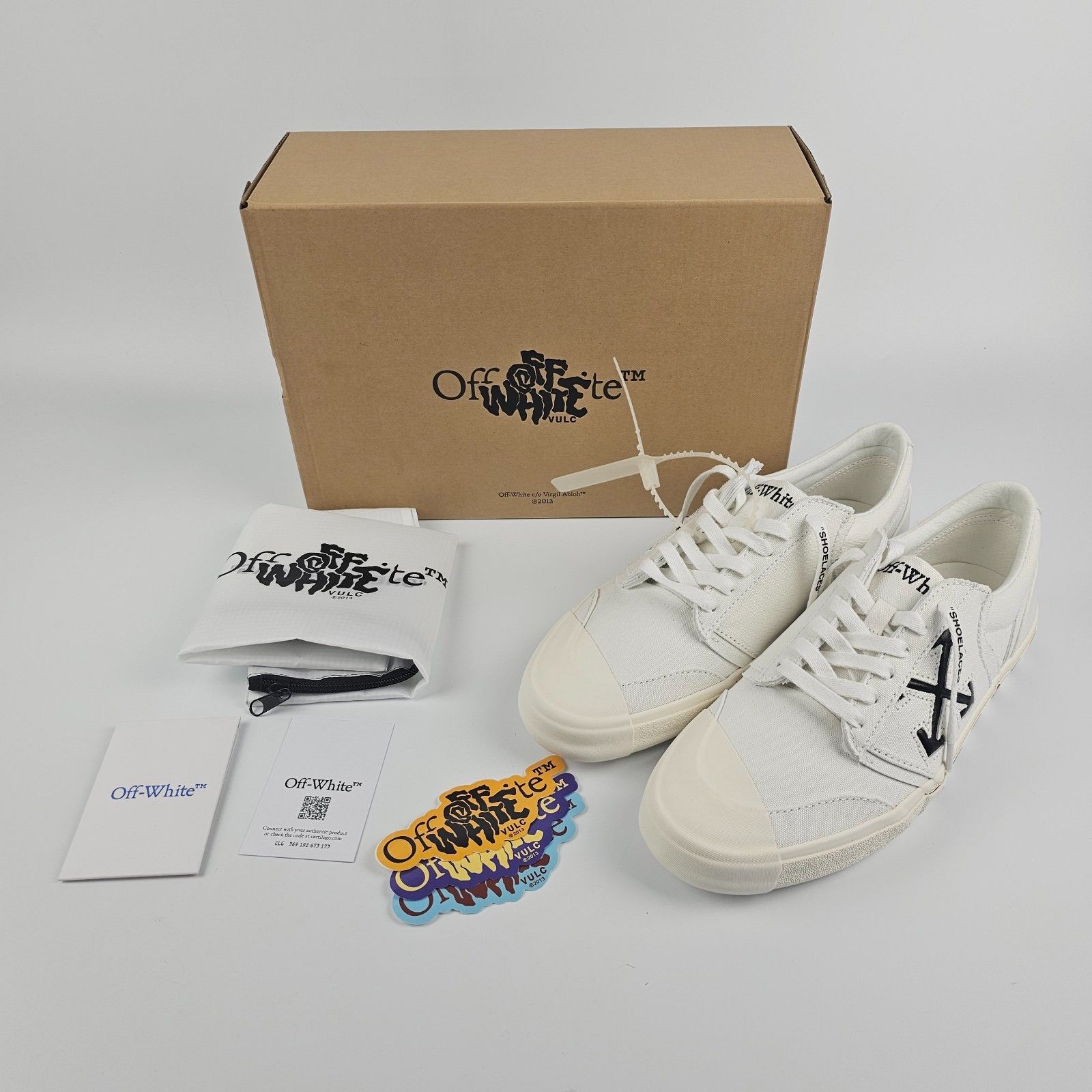 Off-White OFF-WHITE Vulcanized White Sneakers New & Authentic (Men's s Size US 12 / EU 45 - 8 Thumbnail