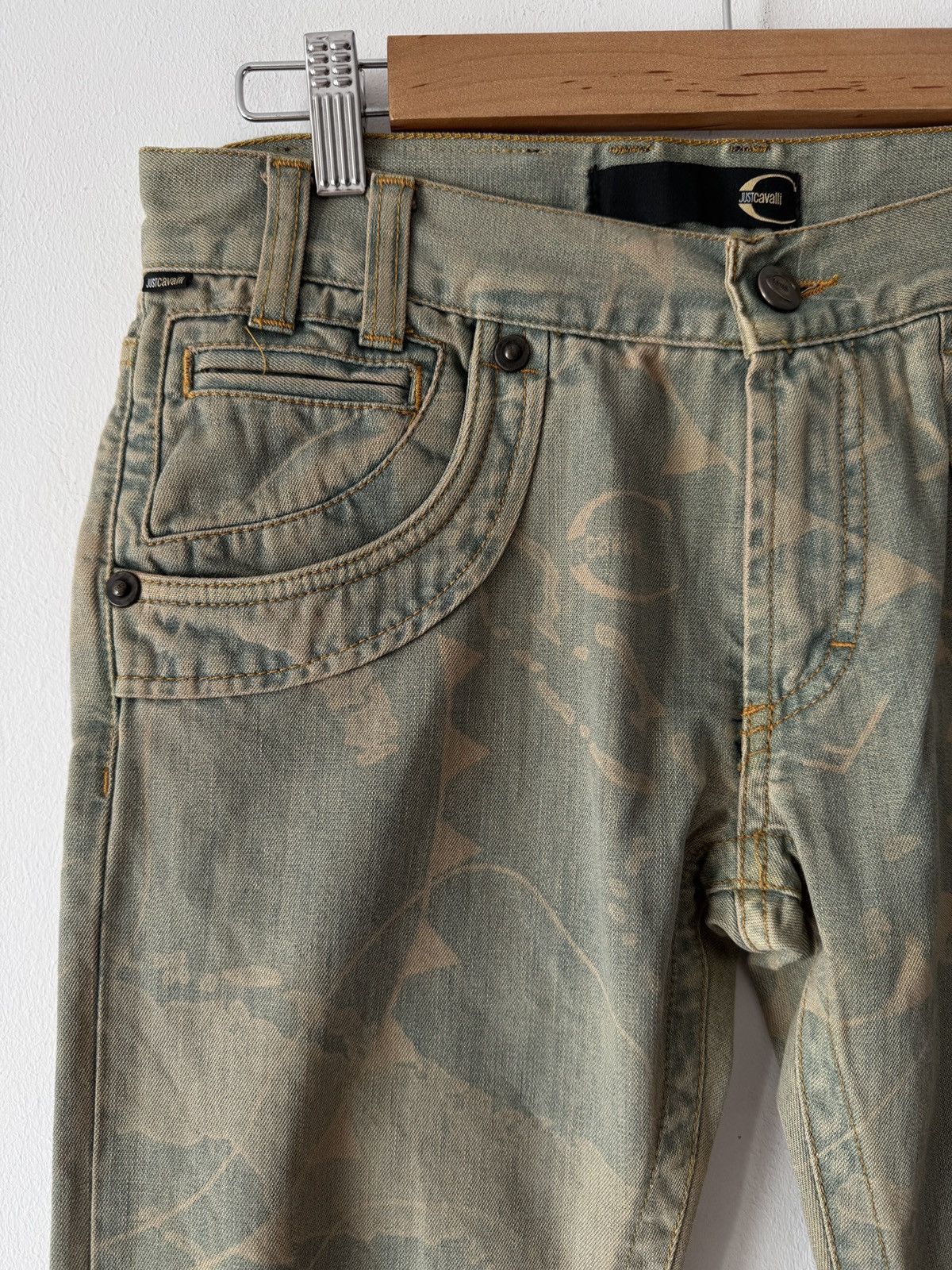 Just Cavalli 🔥🔥 2001 Vintage Roberto Cavalli Treasure Map Denim Pants Size US 29 - 3 Thumbnail