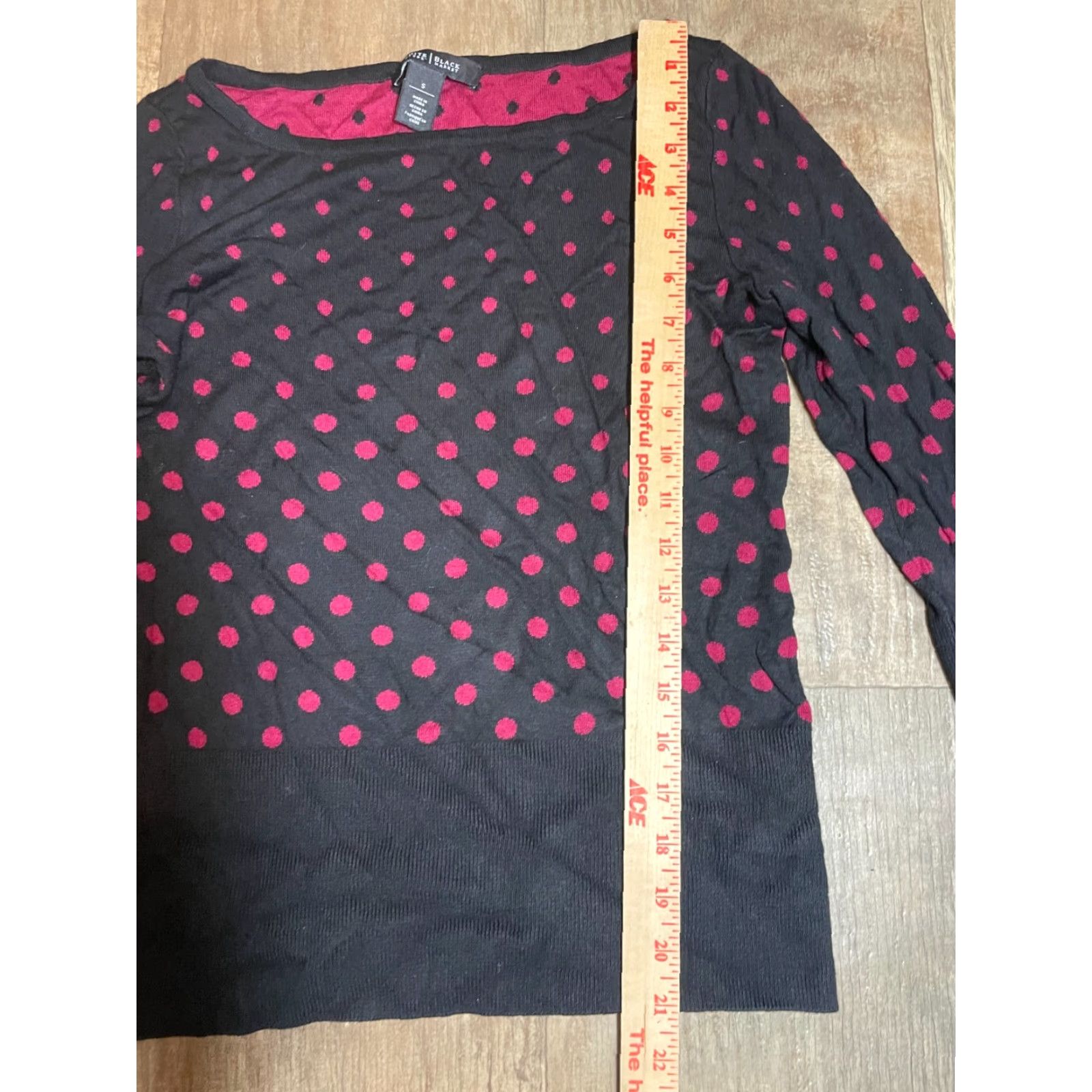 White House Black Market White House Black Market Sweater Womens Small Black Polka Dots Long Sleeve Knit Size S / US 4 / IT 40 - 3 Thumbnail