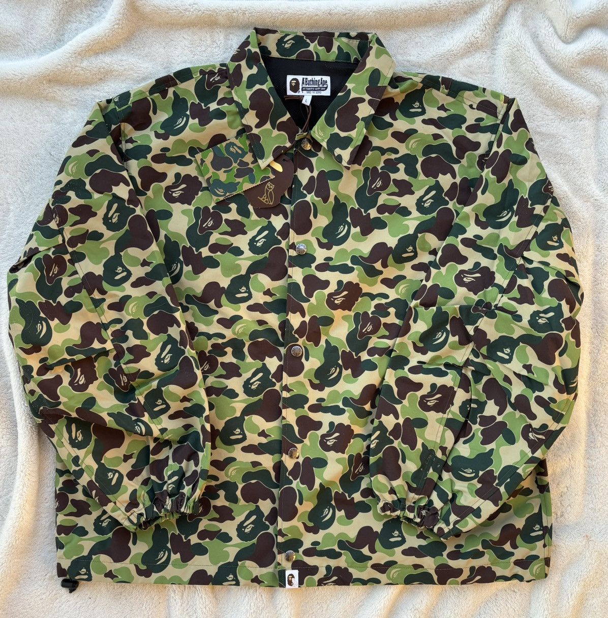 Bape × October's Very Own Bape x OVO Green Camo Coach Jacket Size US L / EU 52-54 / 3 - 1 Thumbnail