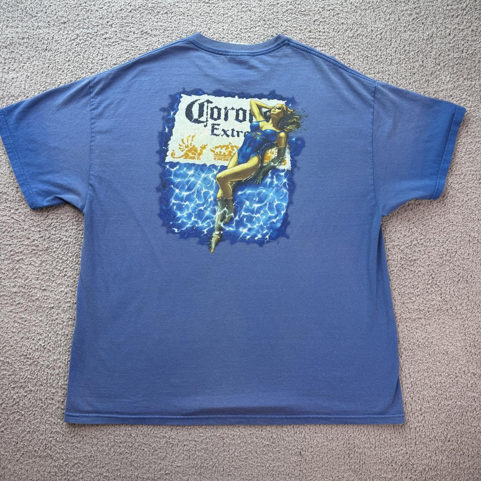 Other Vintage Corona Extra Beer Graphic T Shirt Mens XXL Blue Size US XXL / EU 58 / 5 - 2 Thumbnail