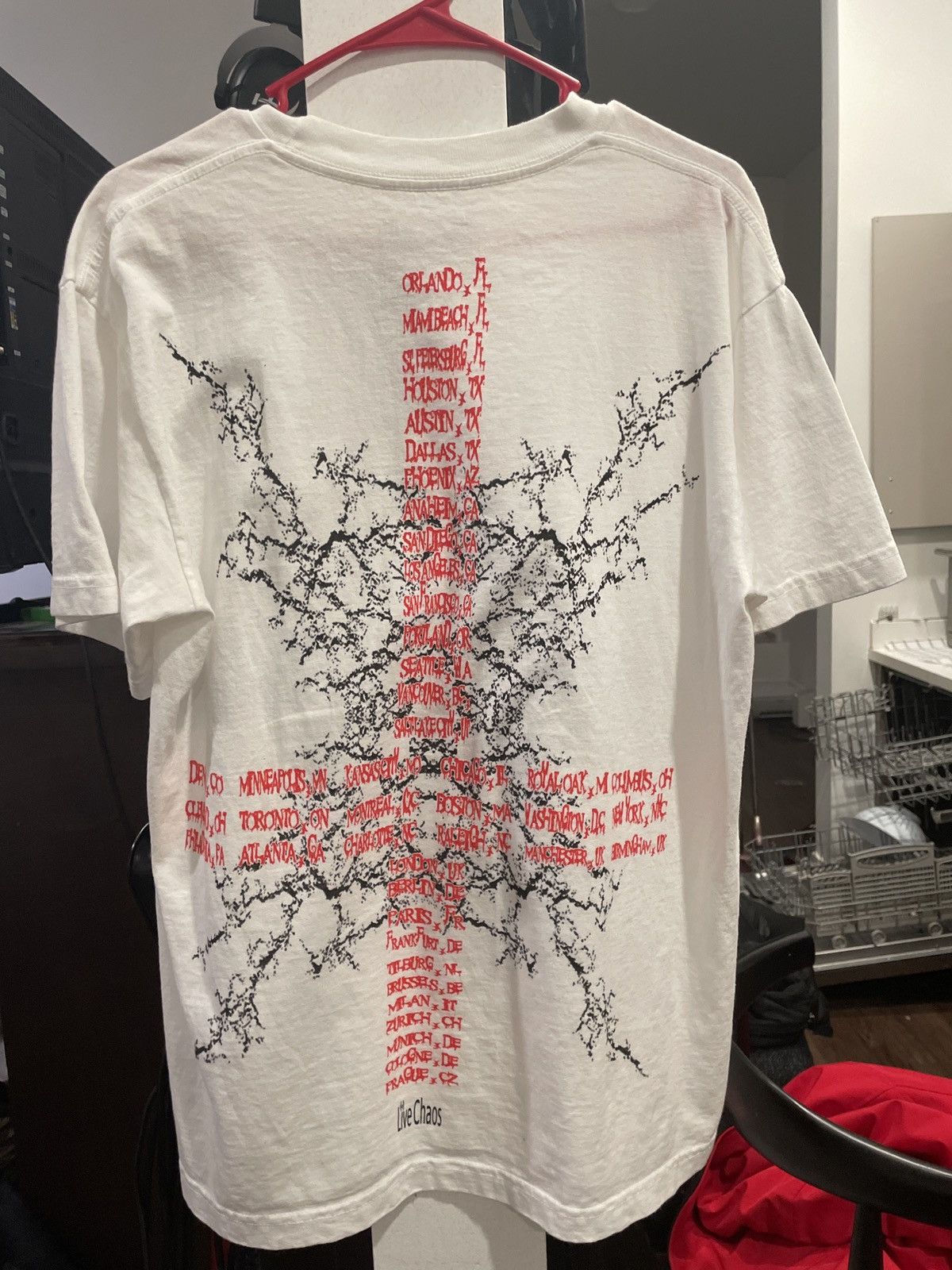 Actual Hate × Ken Carson Ken Carson LIVE CHAOS Great Chaos Tour White T-shirt Size US M / EU 48-50 / 2 - 2 Thumbnail