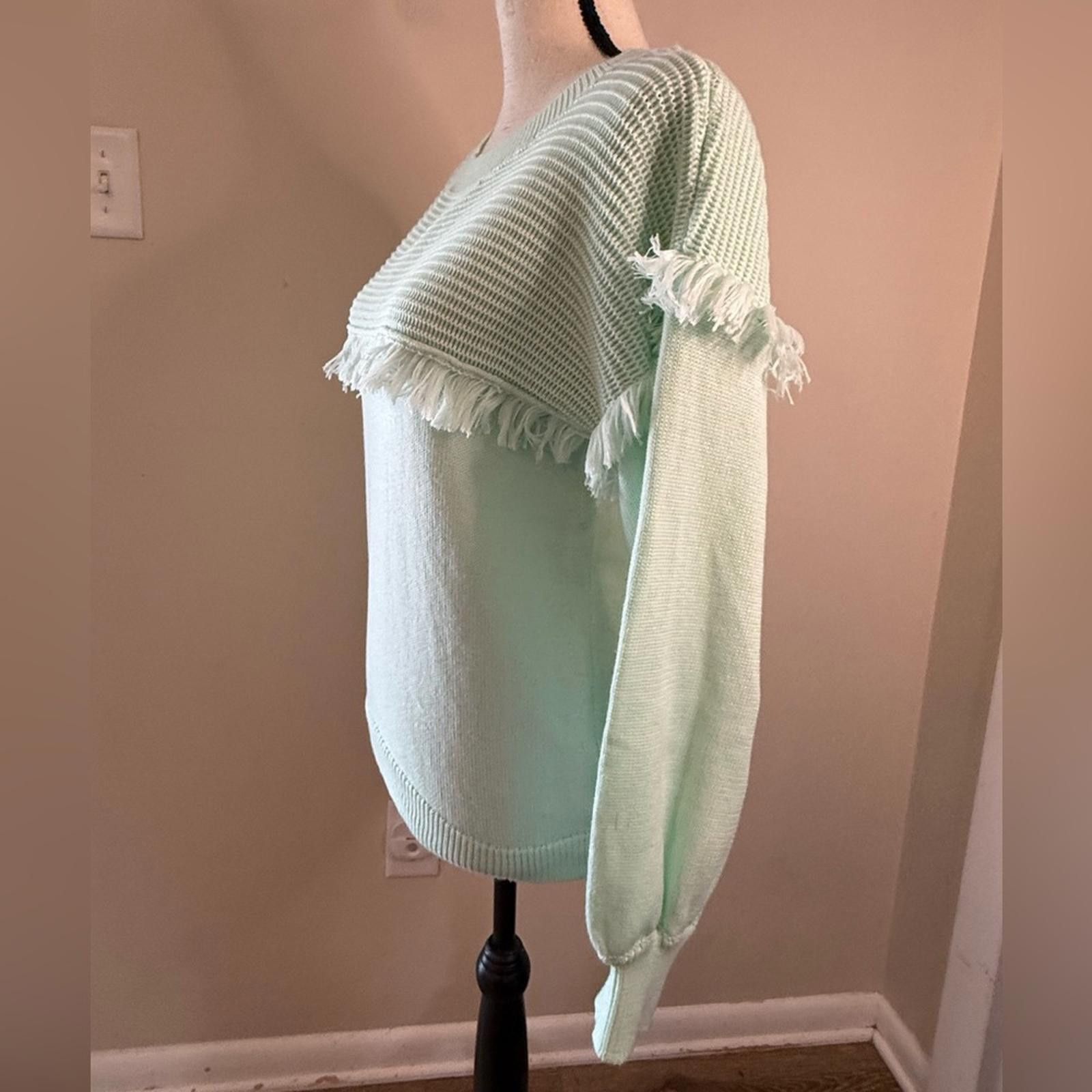 Other Grace + Karma mint green sweater fringe ribbed SZ SM Size S / US 4 / IT 40 - 5 Thumbnail