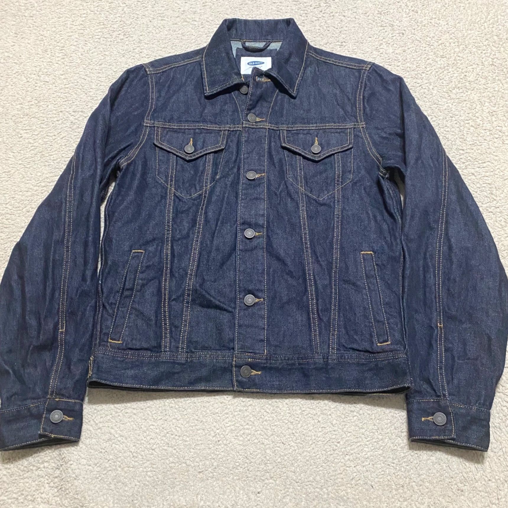 Old Navy Old Navy Womens Small Jean Jacket Blue Denim Button Up Long Sleeve Trucker Size S / US 4 / IT 40 - 4 Thumbnail