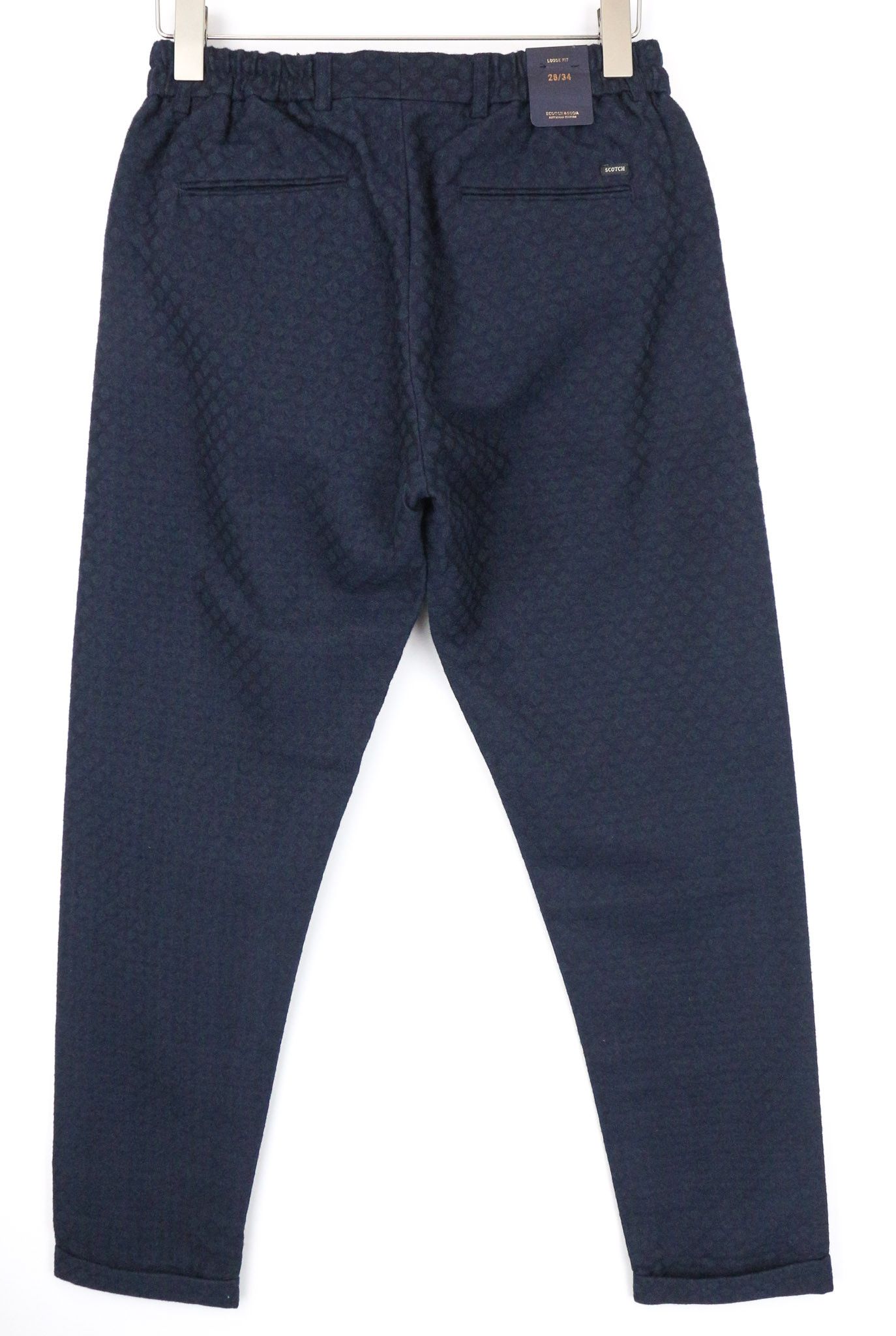 Scotch & Soda TAMACHI W28/L34 Blue Pleated Wool Jacquard Trousers 74196 Size US 28 / EU 44 - 2 Thumbnail