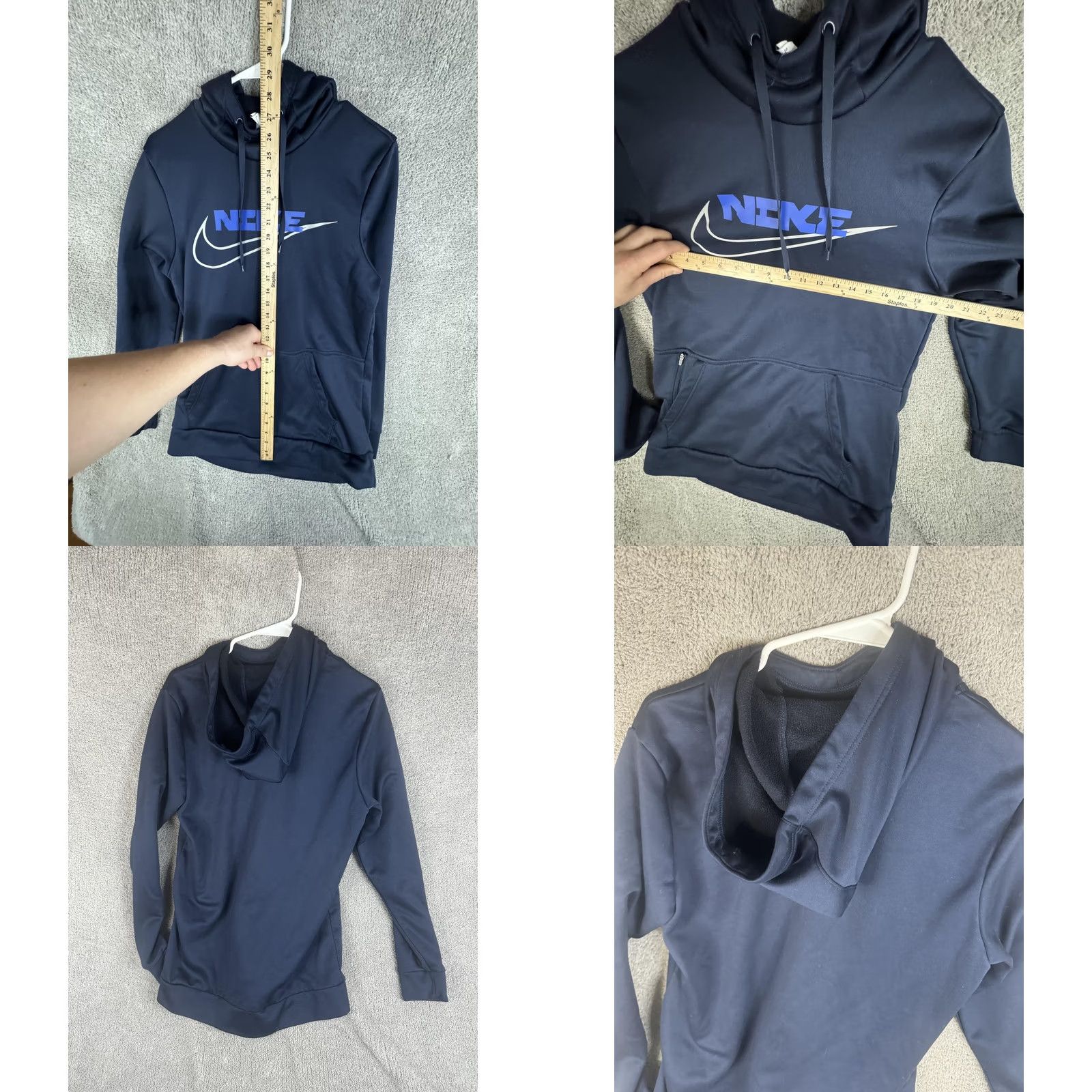 Nike Nike Hoodie Pullover Mens S Blue Therma-FIT Zip Pocket Graphic Print Sweatshirt Size US S / EU 44-46 / 1 - 8 Thumbnail