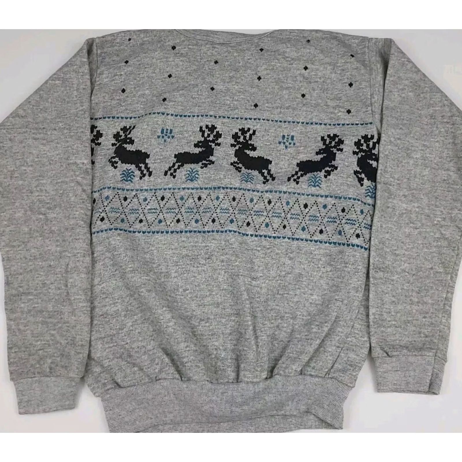 Vintage VINTAGE 80s Reindeer Holiday Pattern Sweatshirt USA Made Collegehouse XS Gray Unisex Adults Mens Womens Christmas Size US XS / EU 42 / 0 - 5 Thumbnail