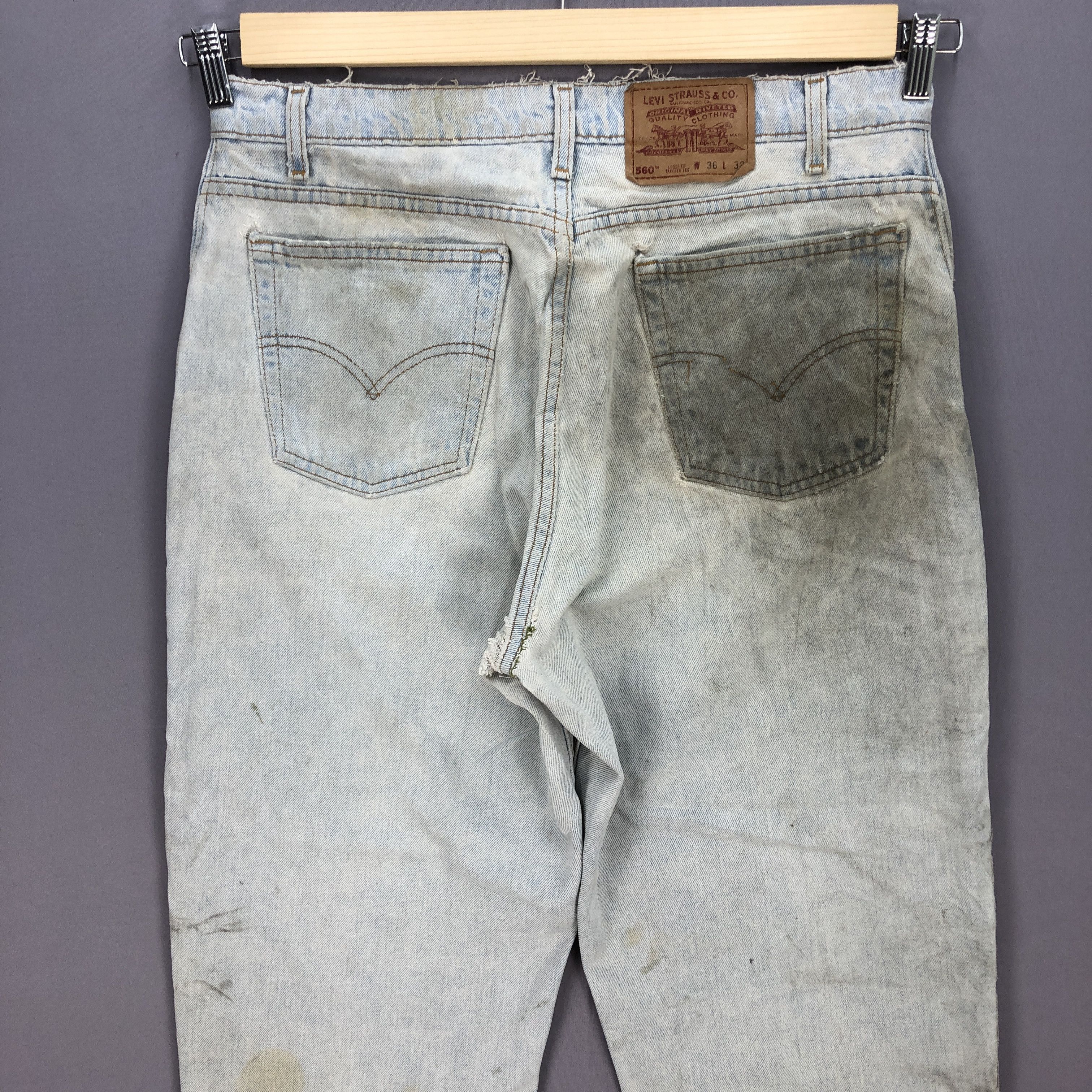 Levi's Vintage Levis Sun Faded Blue Jeans Levi's Mechanic Denim Size US 34 / EU 50 - 4 Thumbnail