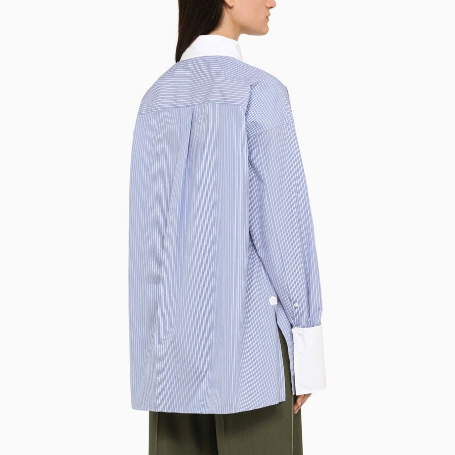 Loewe o1d2blof0824 Striped Deconstructed Shirt in Light Blue Size XS / US 0-2 / IT 36-38 - 3 Thumbnail