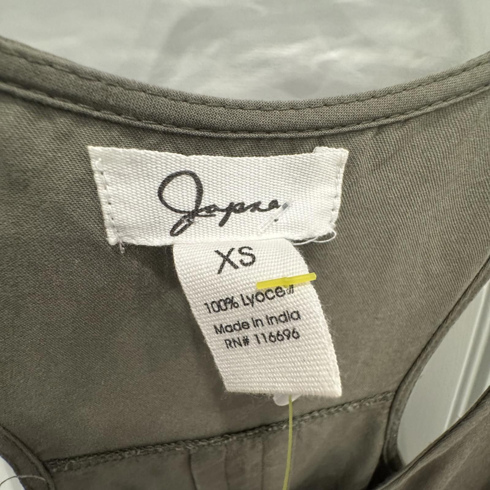Japanese Brand Japna Women's Olive Green Sleeveless Jumpsuit XS Size ONE SIZE - 4 Thumbnail