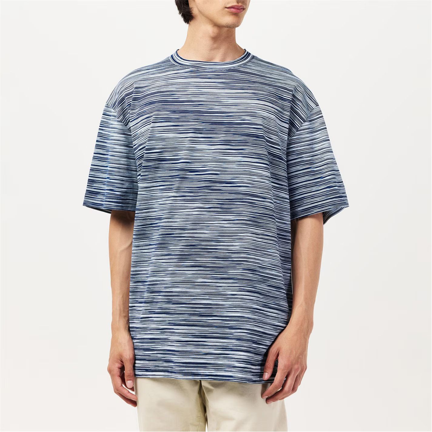 Missoni o1g2r1mq0426 Striped Short Sleeved T-Shirt in Navy/White Size US M / EU 48-50 / 2 - 3 Thumbnail