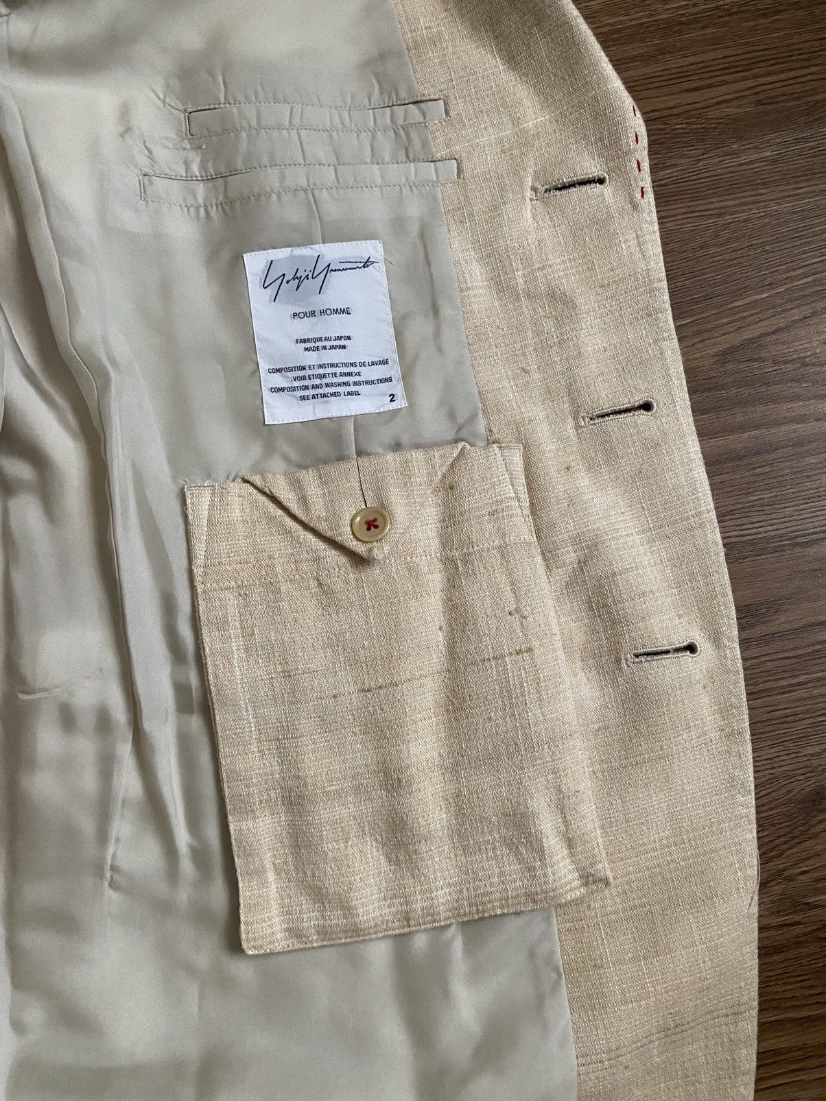 Yohji Yamamoto Yohji Yamamoto Pour Homme "DR.YY" Hand Stitch Jacket Size 42R - 7 Thumbnail