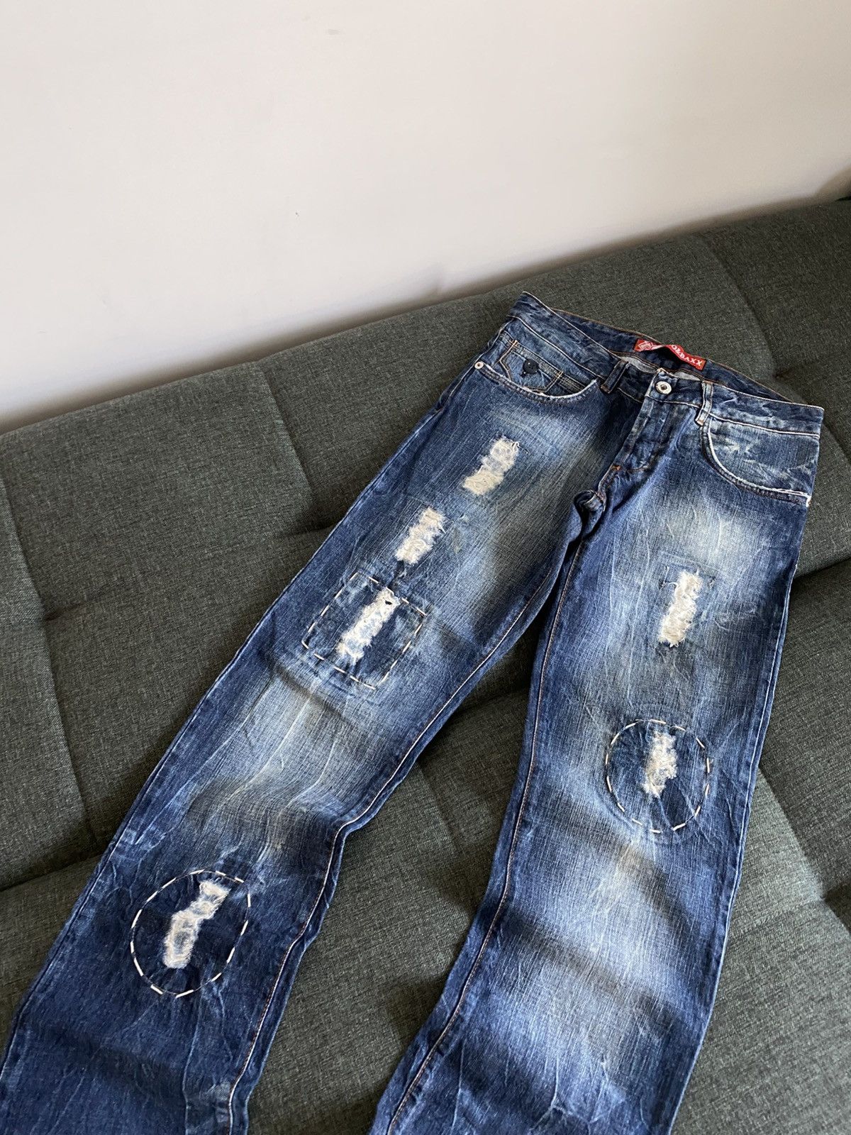 Hysteric Glamour Vintage Avant Garde Faded Flared Jeans Japanese Y2K Baggy Size US 32 / EU 48 - 3 Thumbnail