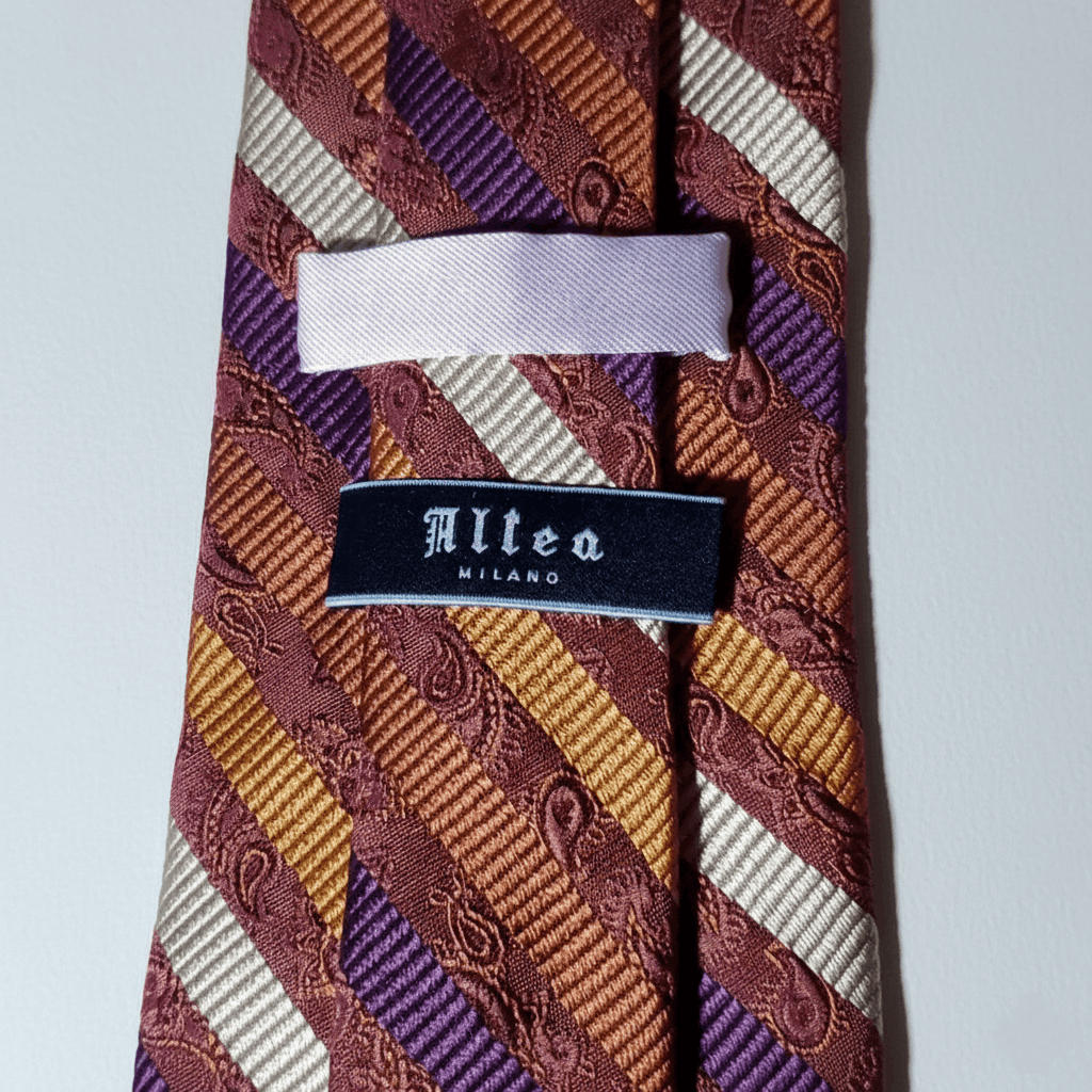 Altea Altea Milano 100% Silk Vintage Tie Burgundy wine Size ONE SIZE - 7 Thumbnail