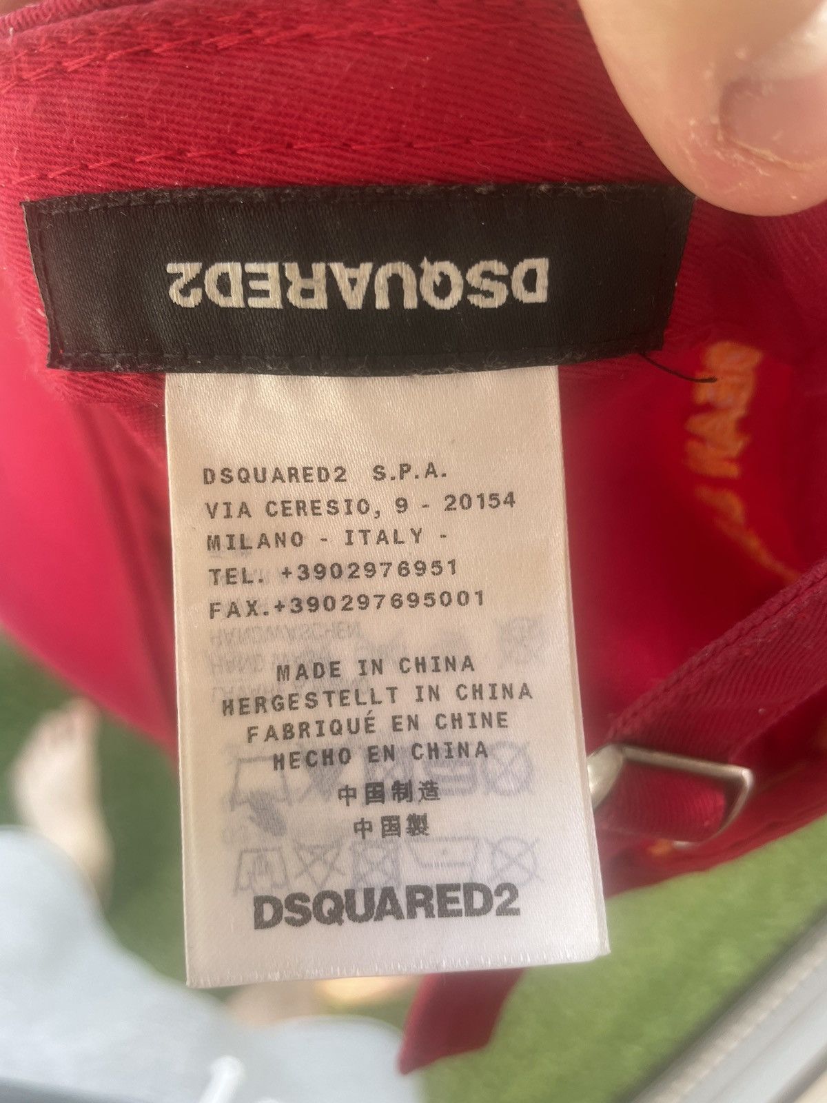 Designer × Dsquared2 Dsquared2 Red Distressed Baseball Cap Size ONE SIZE - 3 Thumbnail