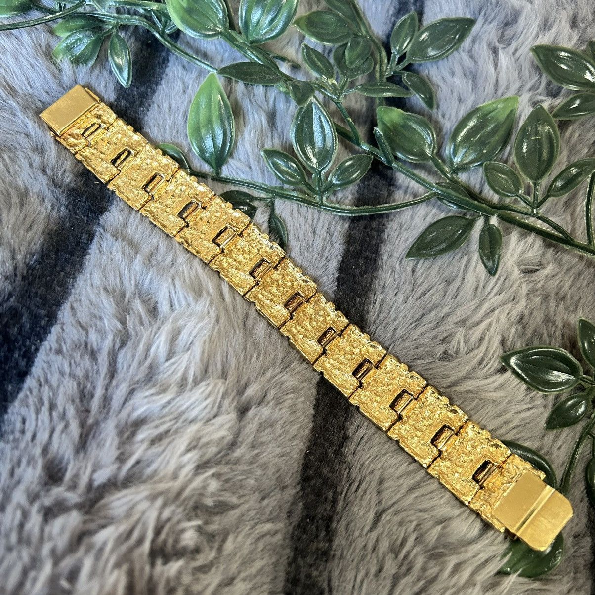 Vintage Vintage 70s-80s wide gold nugget unisex bracelet Size ONE SIZE - 6 Thumbnail