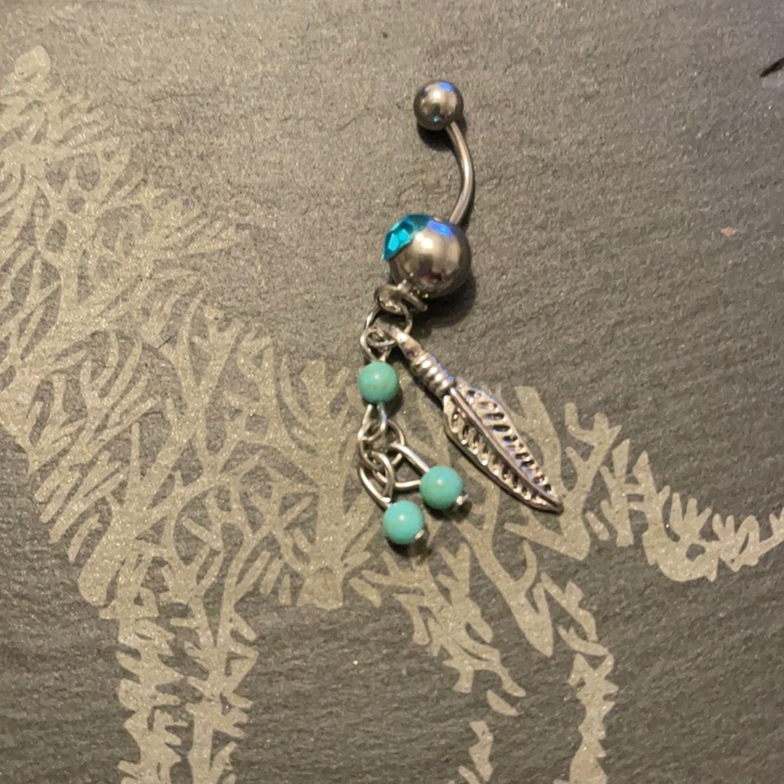 Other Stainless Steel Feather Belly Ring Size ONE SIZE - 3 Thumbnail