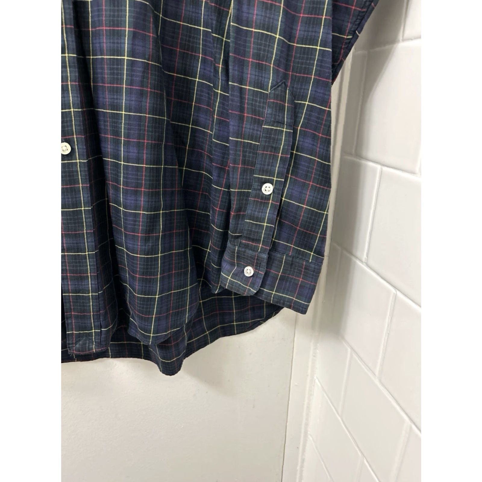 Ralph Lauren VINTAGE Ralph Lauren Blake Shirt Mens Large Navy Blue Plaid Cotton Button Down L/S Size US L / EU 52-54 / 3 - 6 Thumbnail