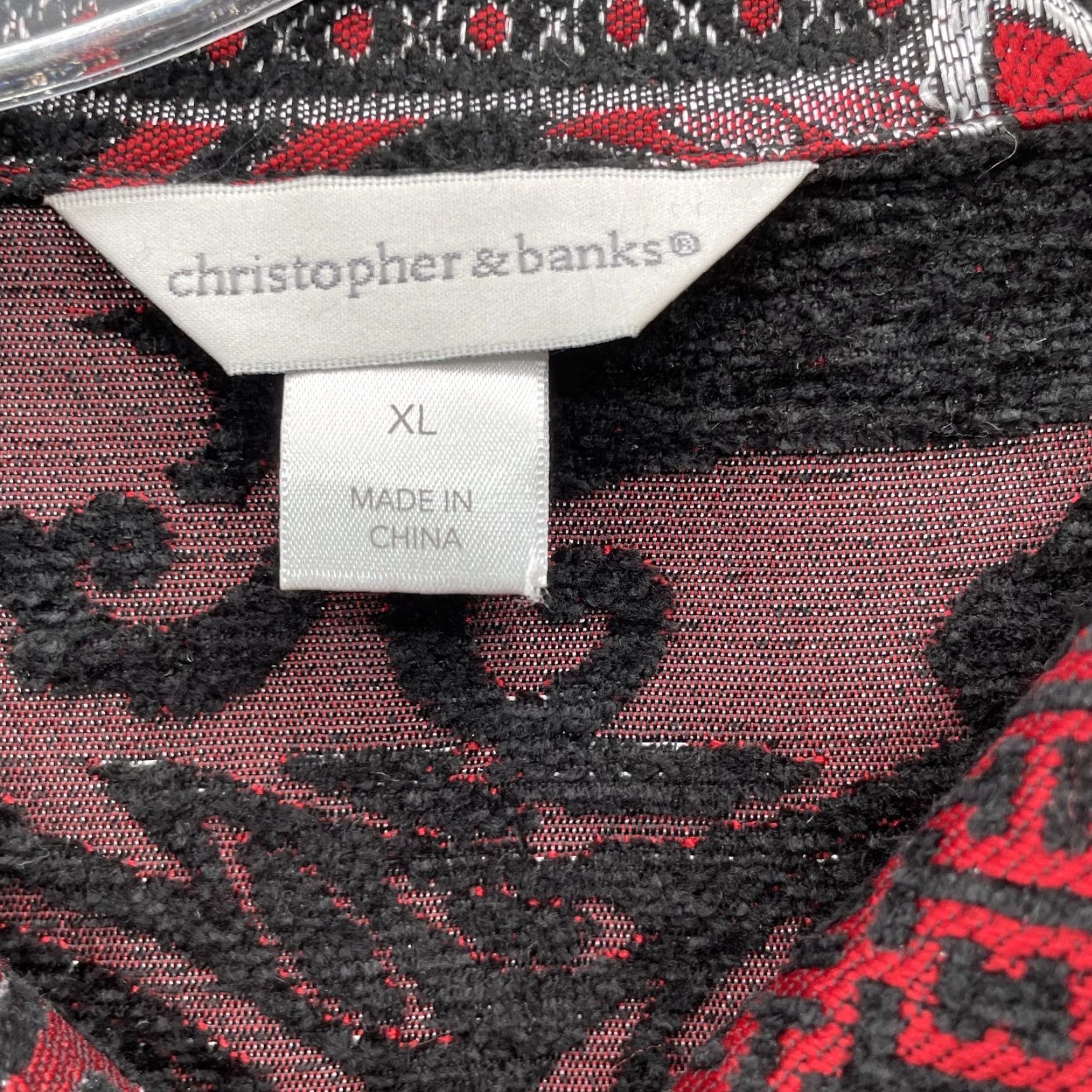 Vintage Christopher Banks Jacket Women's XL Red Paisley Patchwork Tapestry Retro Boho Size XL / US 12-14 / IT 48-50 - 3 Thumbnail