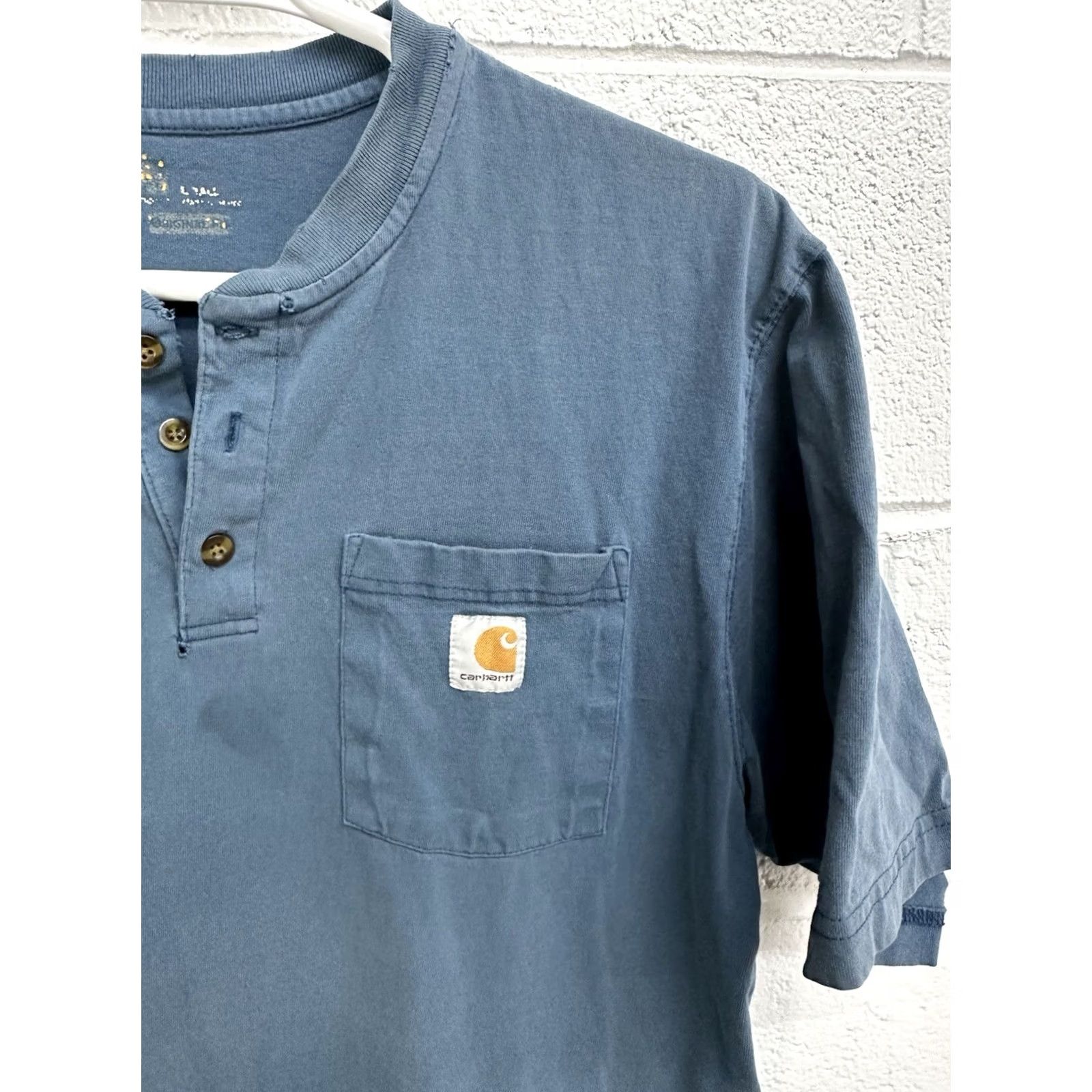 Carhartt Carhartt K84 T-Shirt Henley Pocket Tee Original Fit Large Tall Blue Mens Size US L / EU 52-54 / 3 - 3 Thumbnail