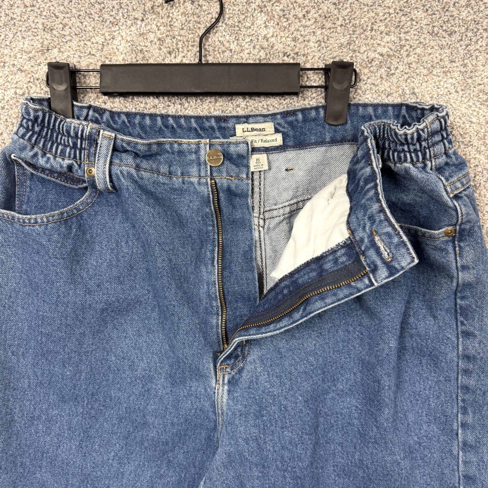 Vintage VINTAGE LL Bean Jeans Womens 16R 32x29 High Rise Relaxed Tapered 100% Cotton Blue Denim Pants Size 38" / US 16 / IT 52 - 6 Thumbnail