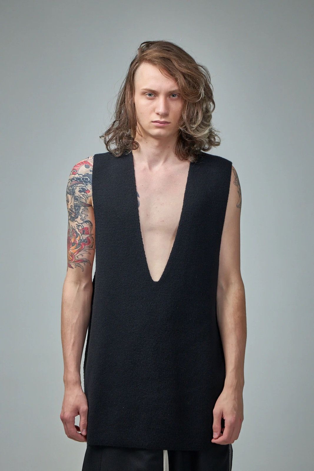Rick Owens Rick Owens top in maglia v tank black cashmere One size NWT Size US L / EU 52-54 / 3 - 13 Thumbnail
